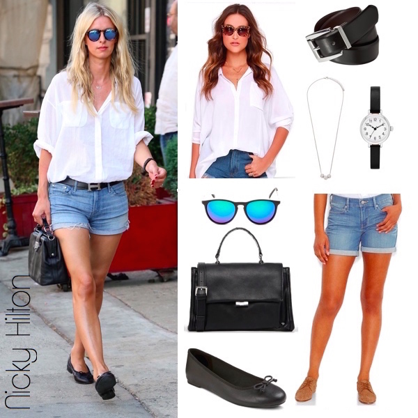 Nicky Hilton Black and White Look