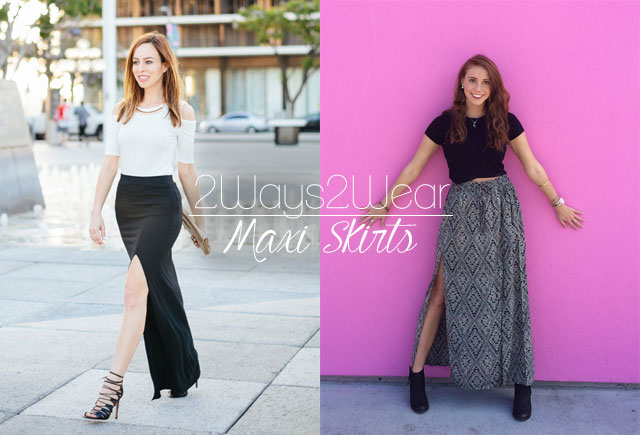 Two ways to style a maxi skirt