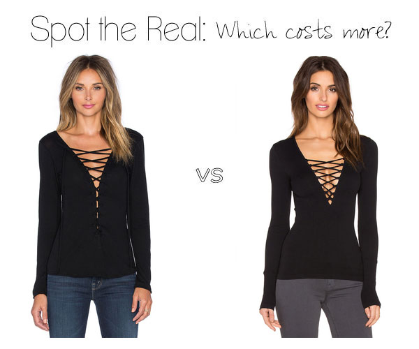 Can you guess which lace up top costs more?