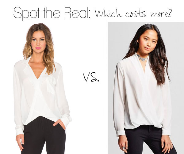 Can you spot the real drape front blouse?