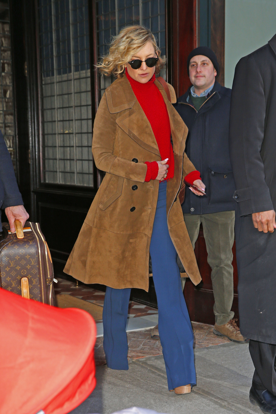 Kate Hudson Suede Coat Flare