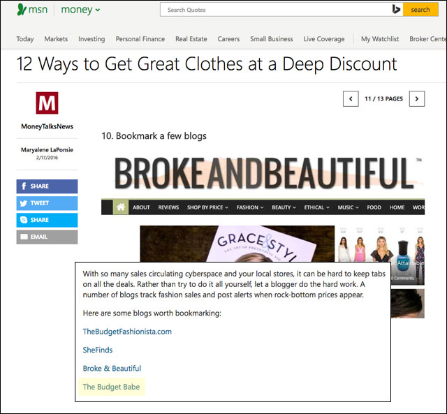 Best budget blogs to bookmark on MSN Money
