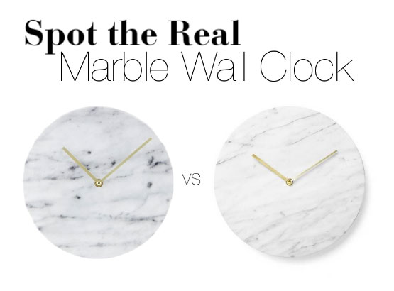 Can you spot the real marble wall clock?