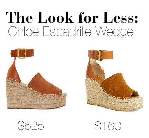 Get the look of Chloe's espadrille wedge sandals for less.