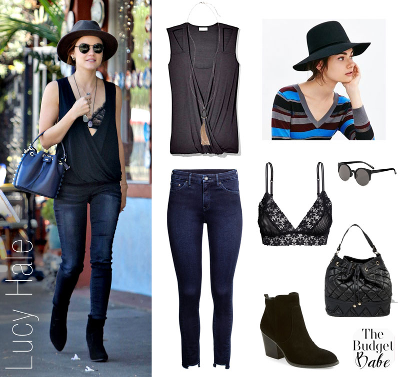 Copy Lucy Hale's casual streetstyle look.