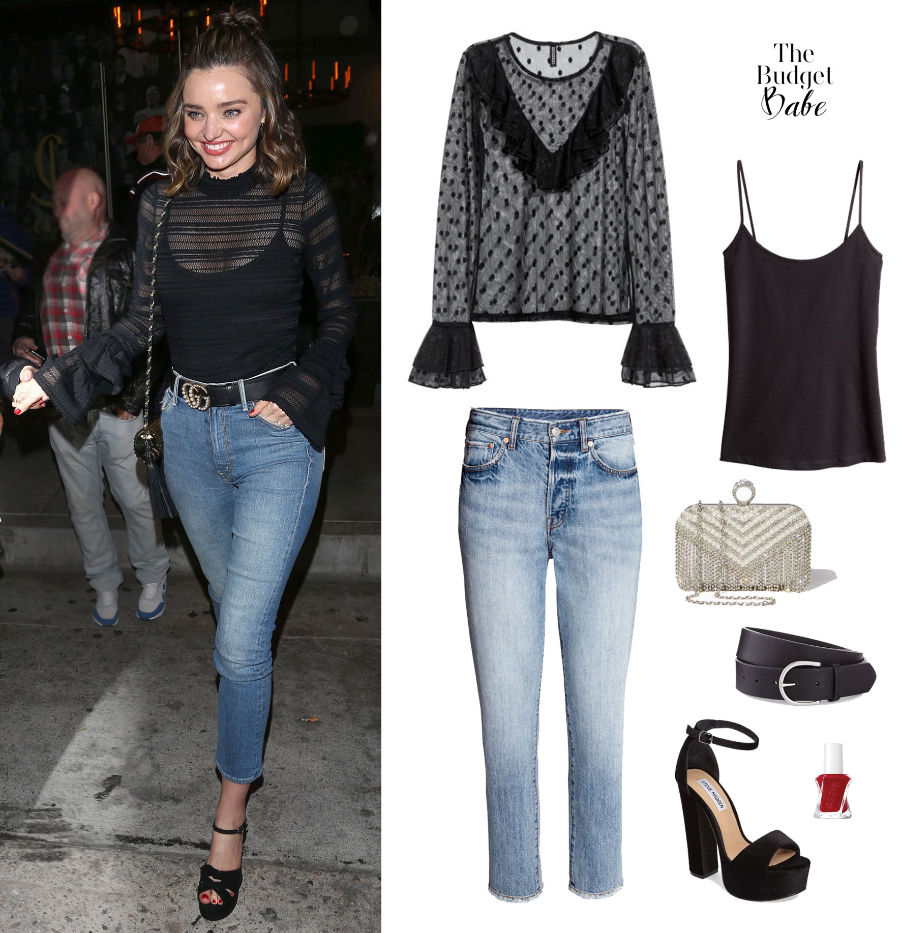 Miranda Kerr shows off a sexy going out look, and we've got the pieces you need to get it for less.