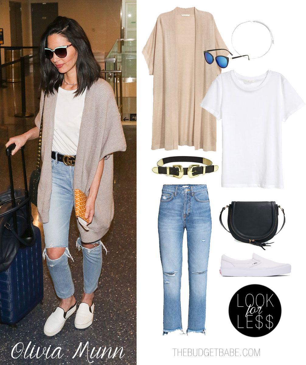 Get inspired by Olivia Munn's stylish airport style.
