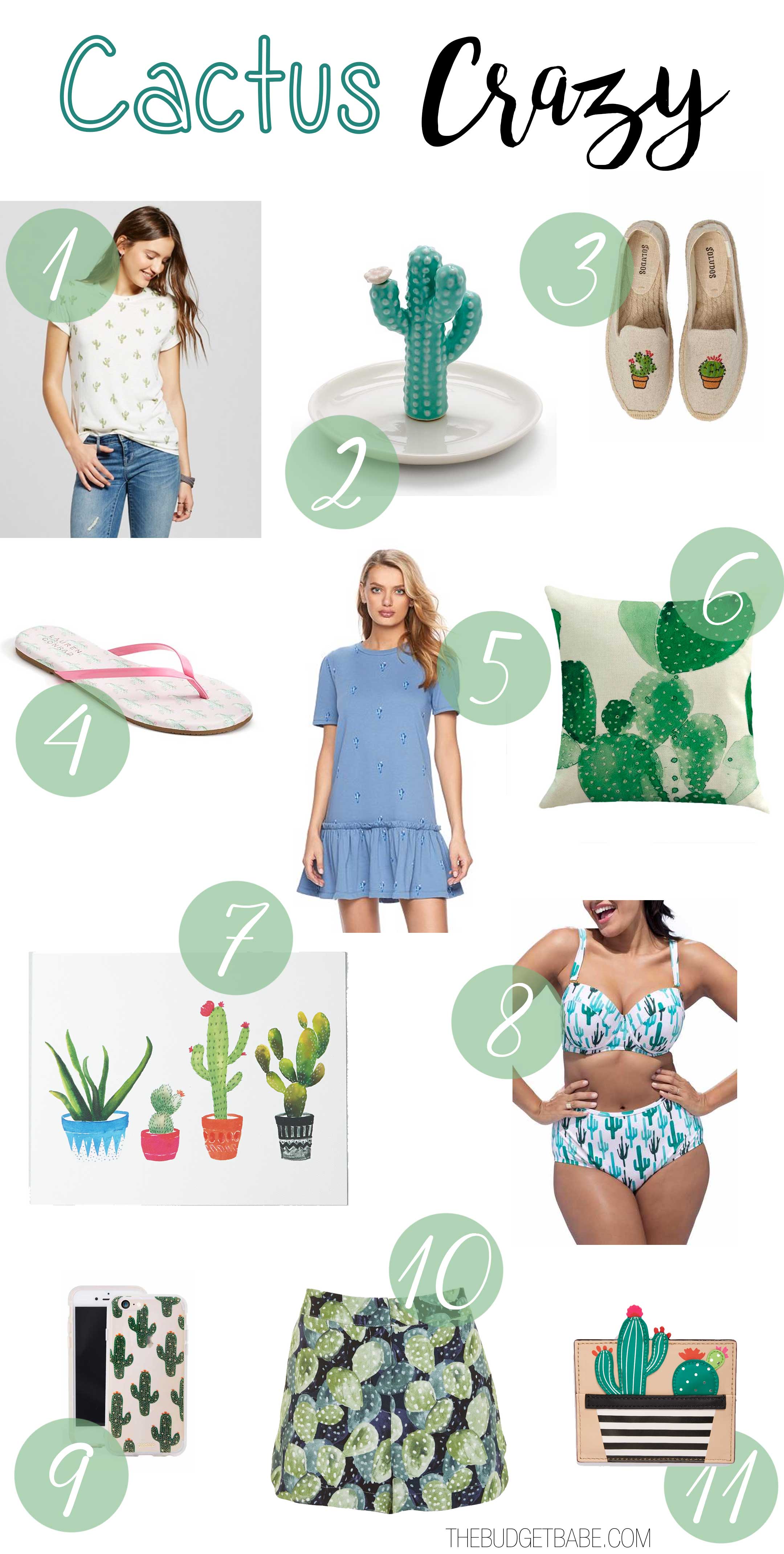 We're crazy for cactus themed fashions and decor.