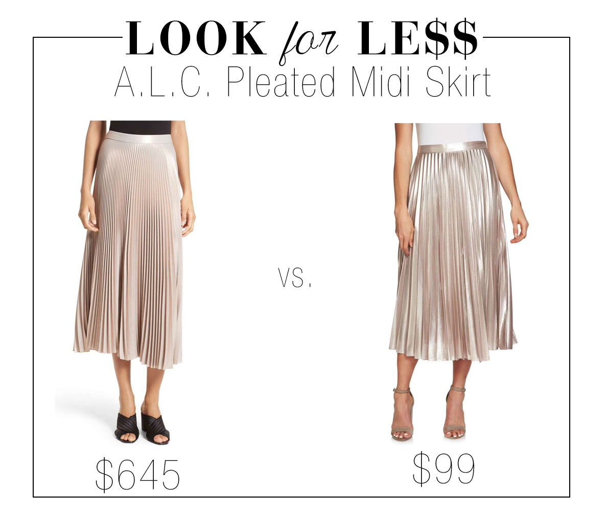A pleated maxi skirt is perfect for the holiday season.