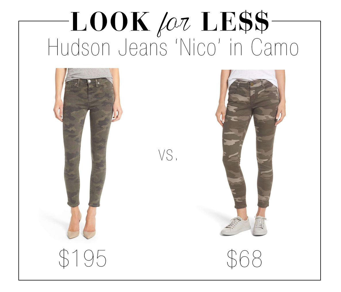 Get the look of Hudson Jeans 'Nico' camo skinny jeans for less.