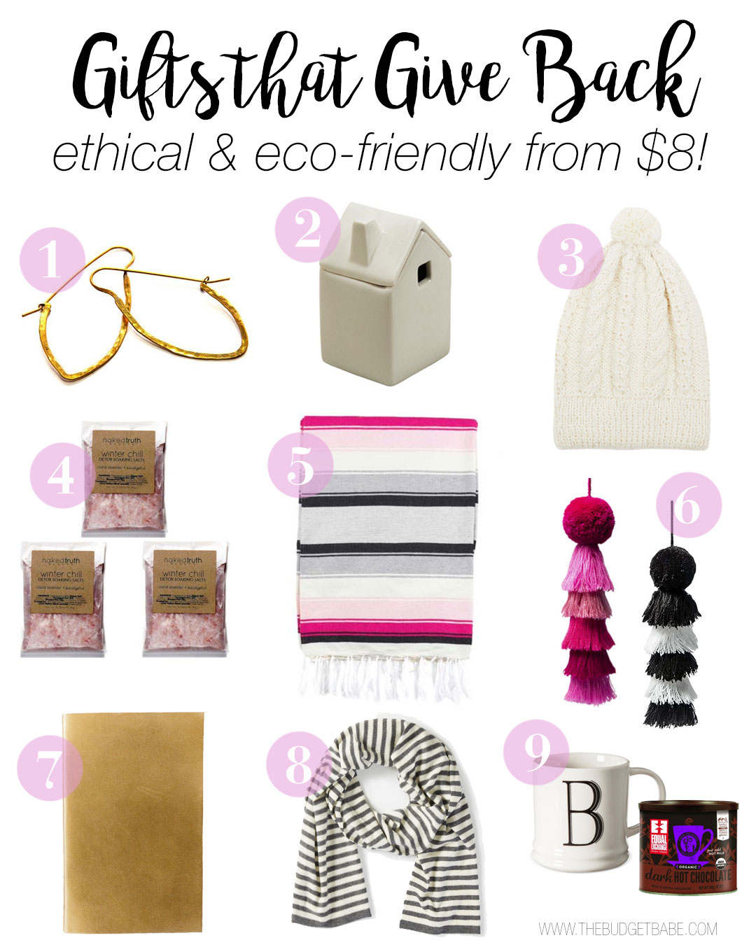 Gifts that Give Back! Shop ethical, organic, fair-trade, eco-friendly gift ideas on a budget