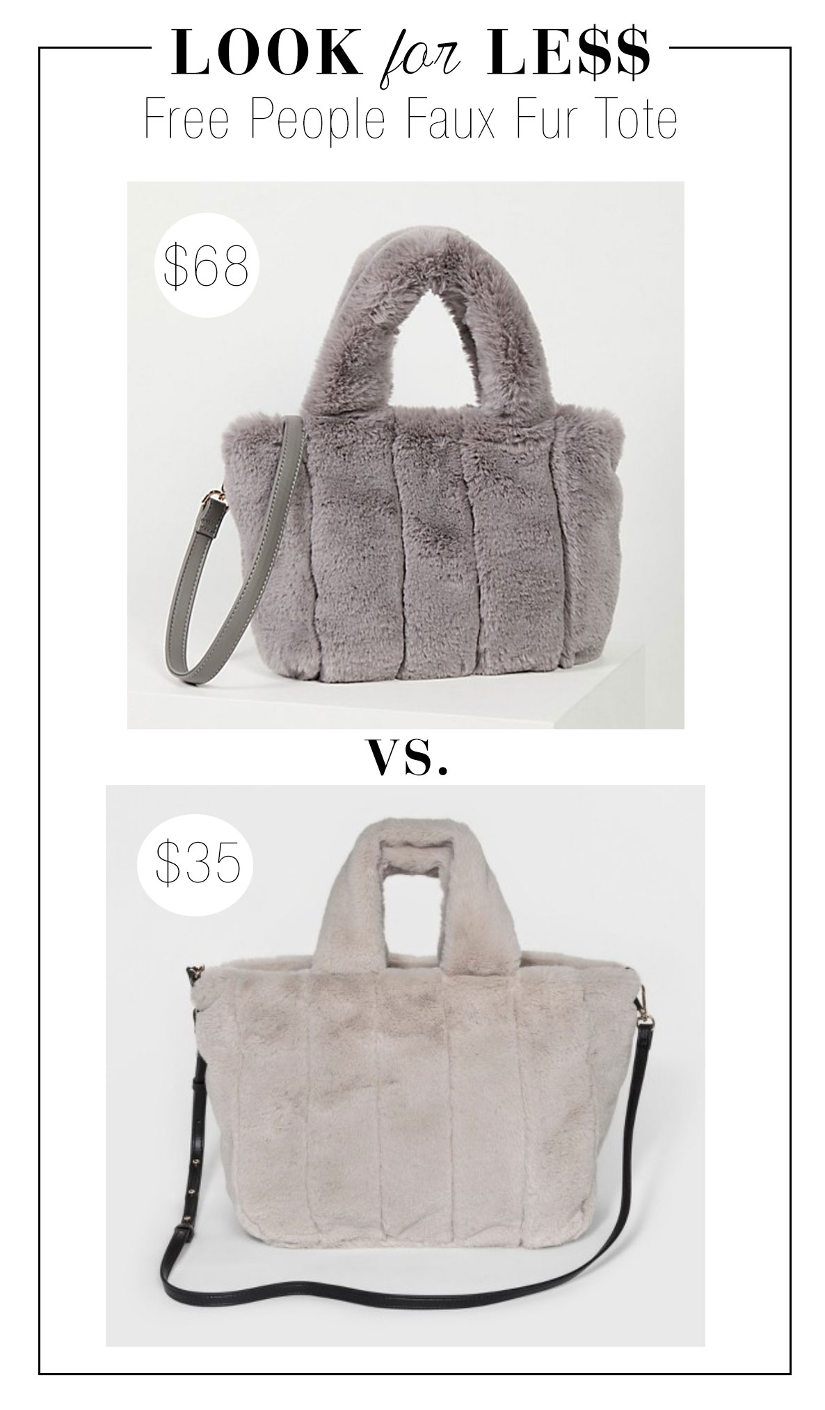 Free People faux fur bag and the look for less