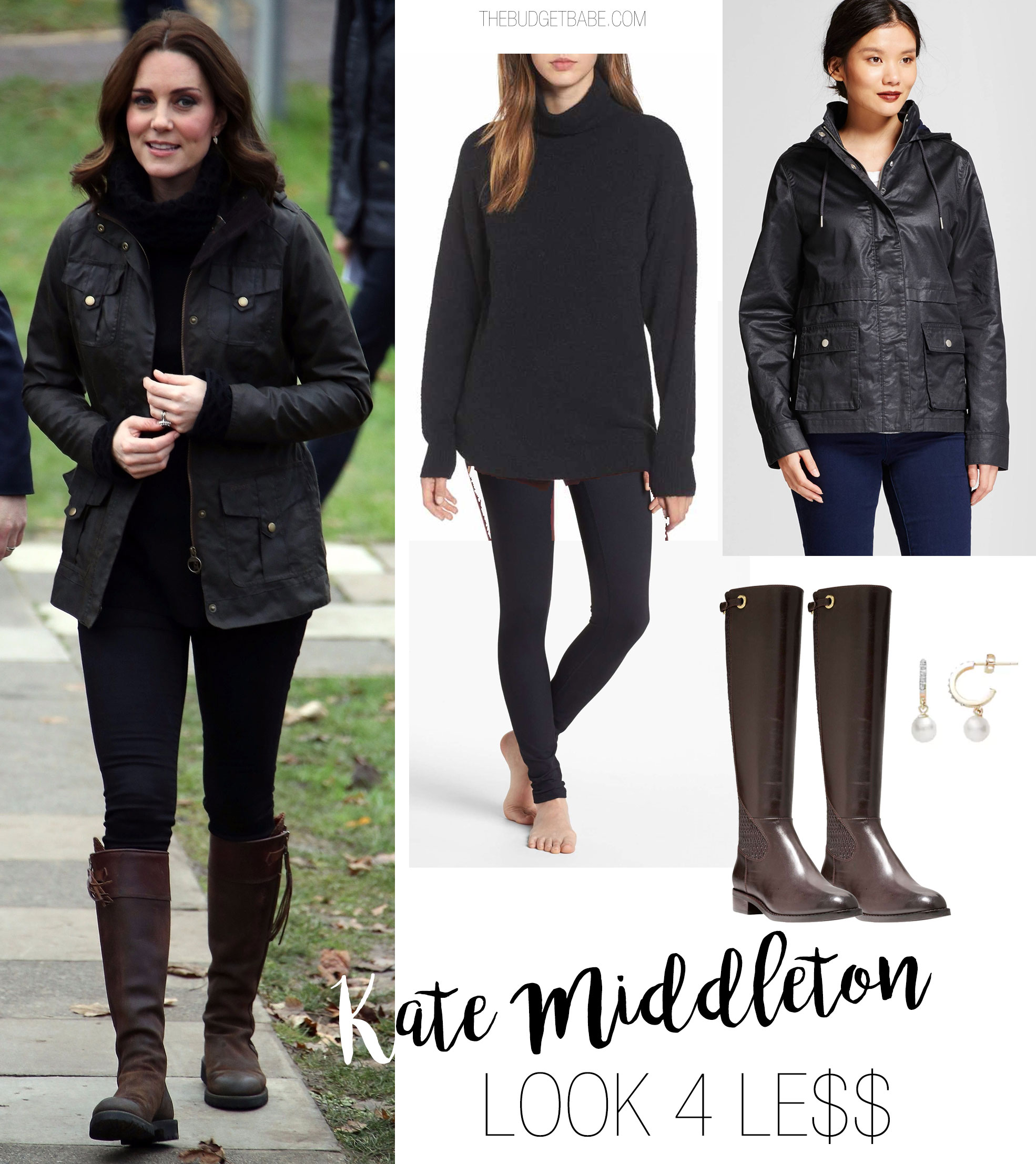 Kate Middleton's field jacket and riding boots look for less
