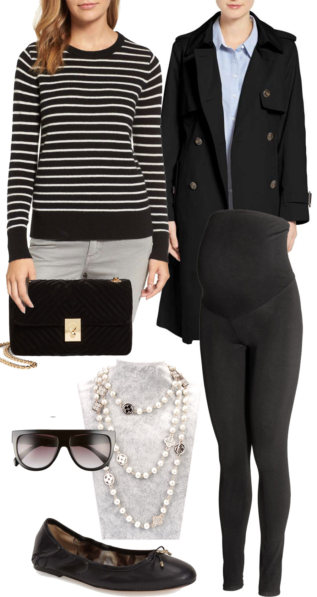 Nicky Hilton's striped sweater and Chanel pearl necklace