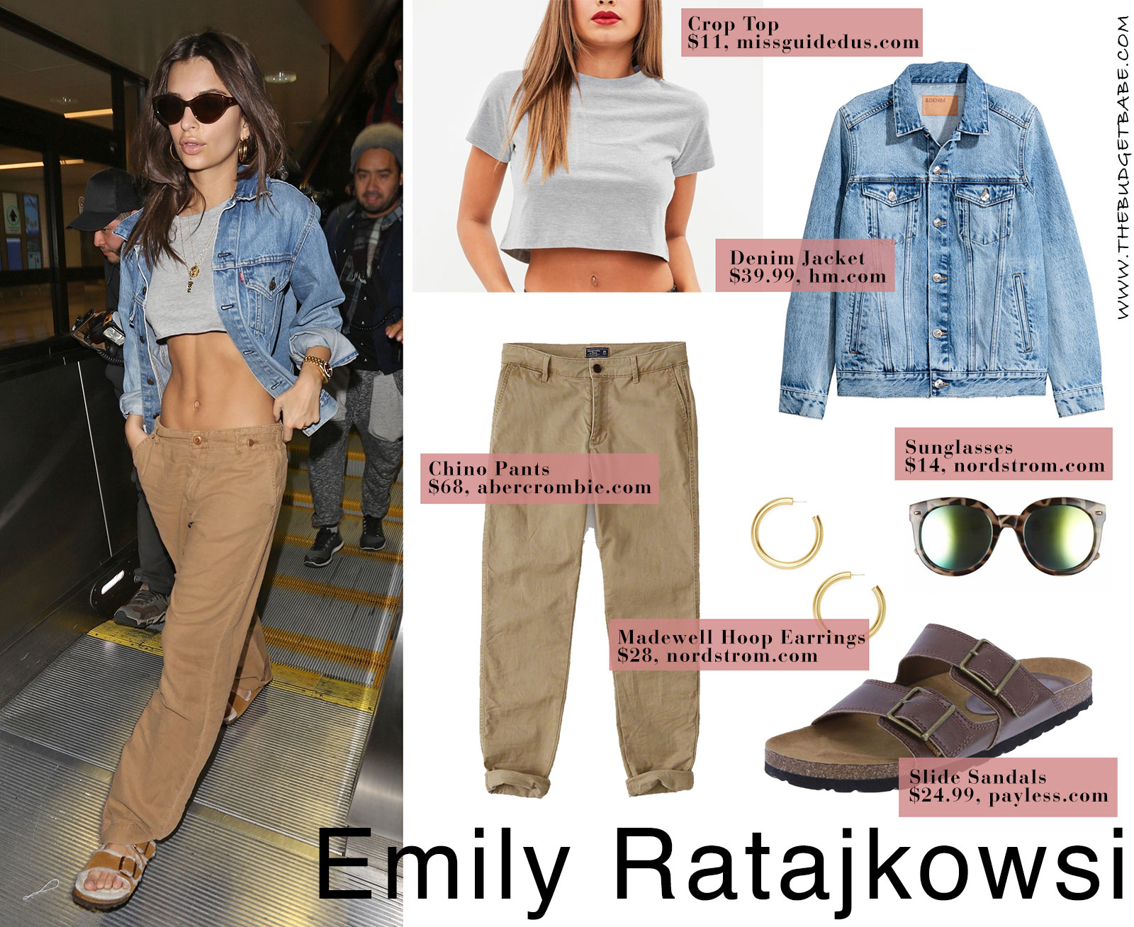Emily Ratajkowski's cargo pants and crop top look for less