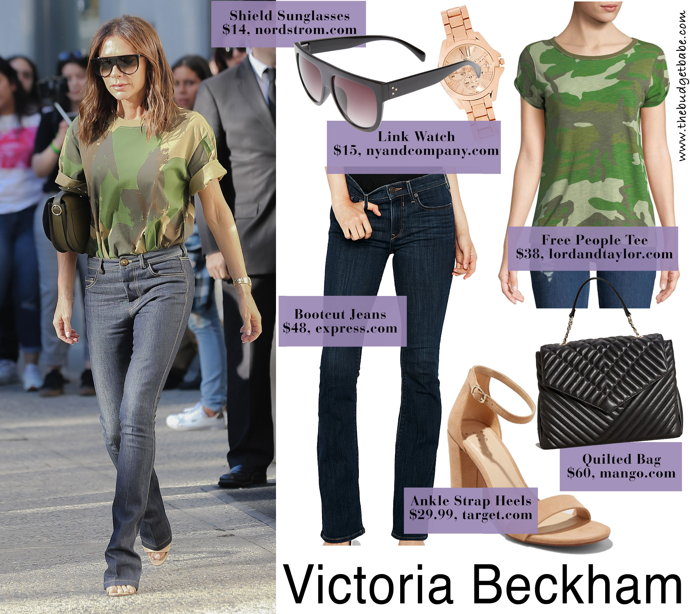 Victoria Beckham camo tee look for less