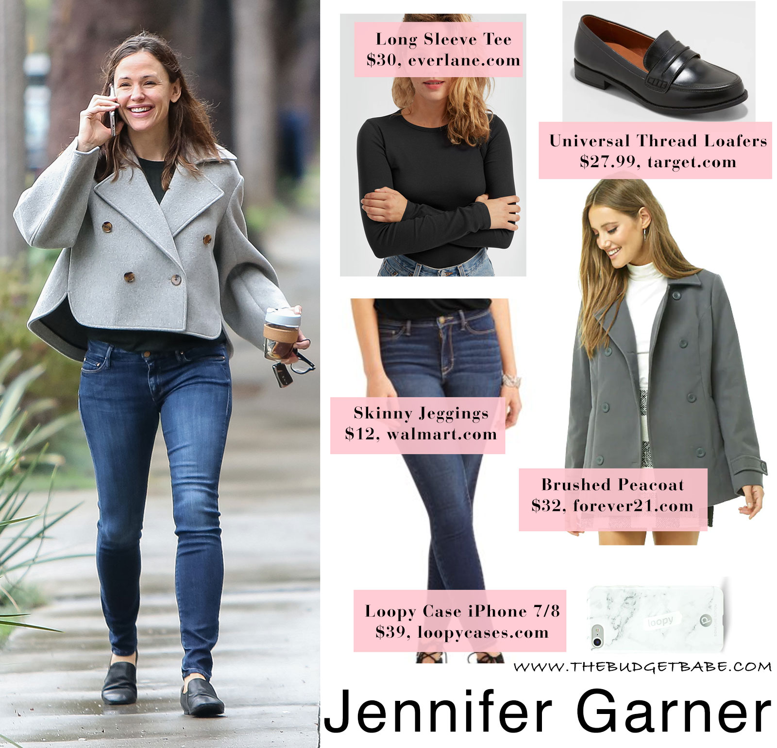 Jennifer Garner's moto jacket look for less
