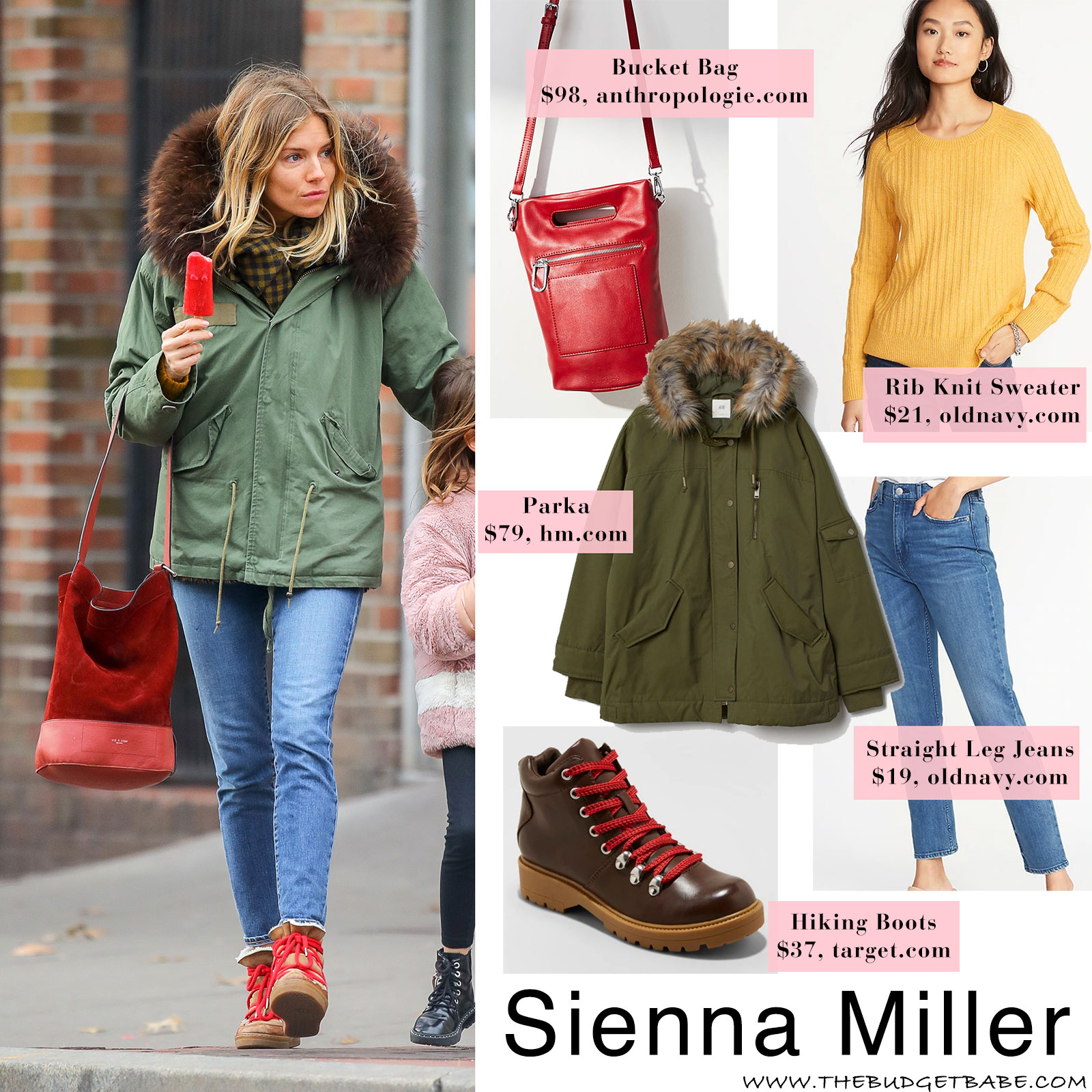 Sienna Miller's parka and Isabel Marant boots