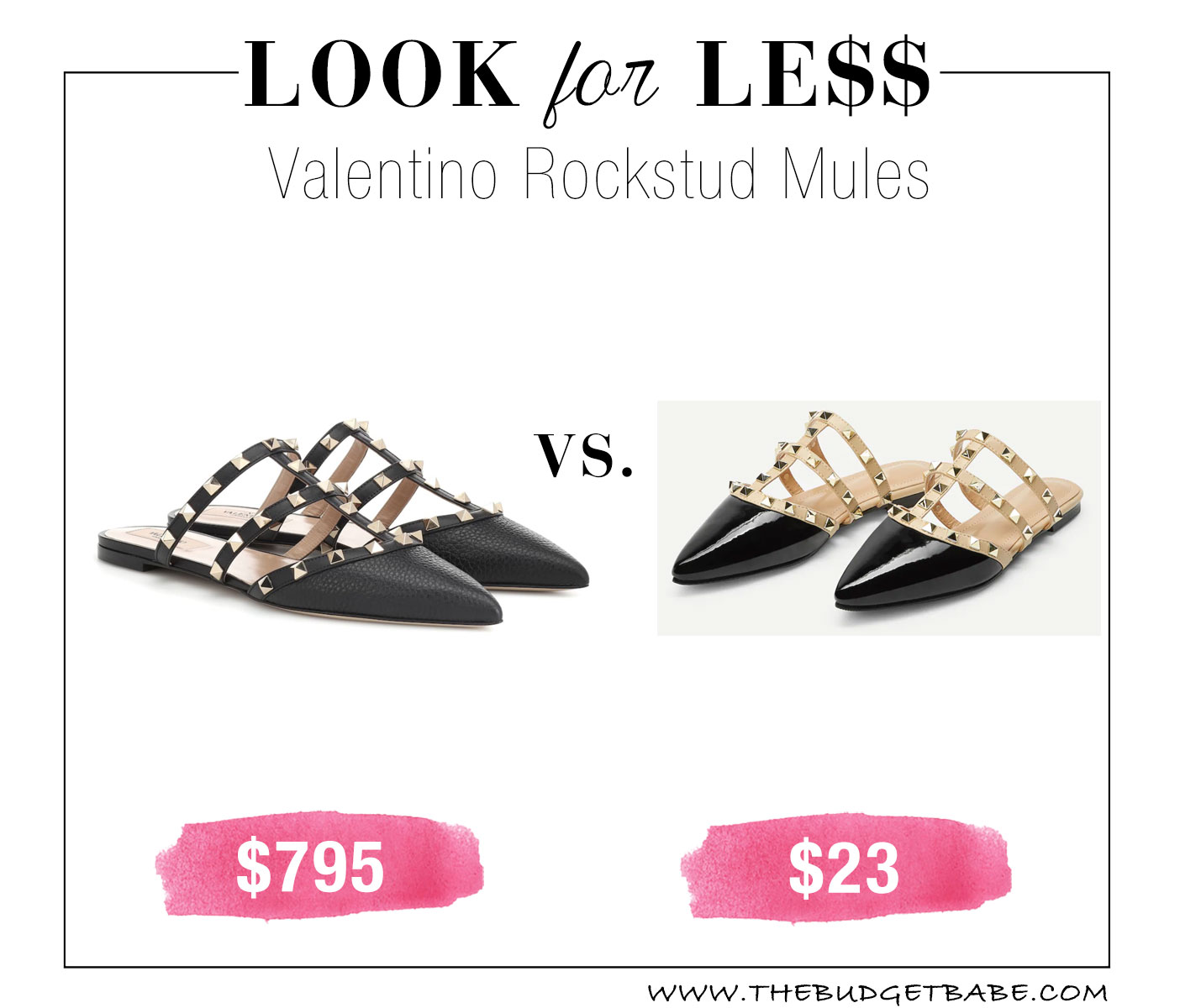 Valentino Rockstud Mules Look for Less