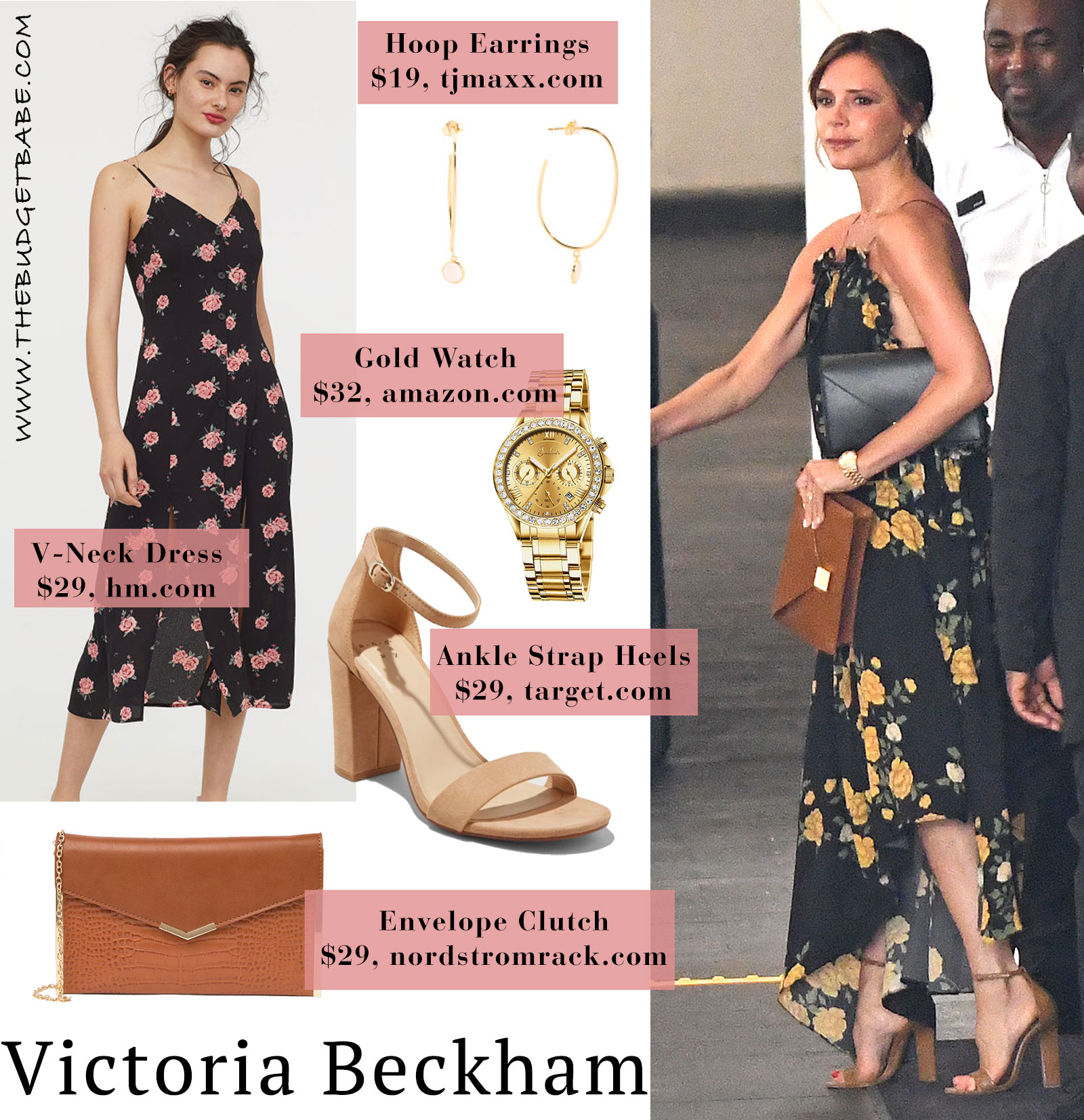 Victoria Beckham yellow and black floral backless maxi dress look for less