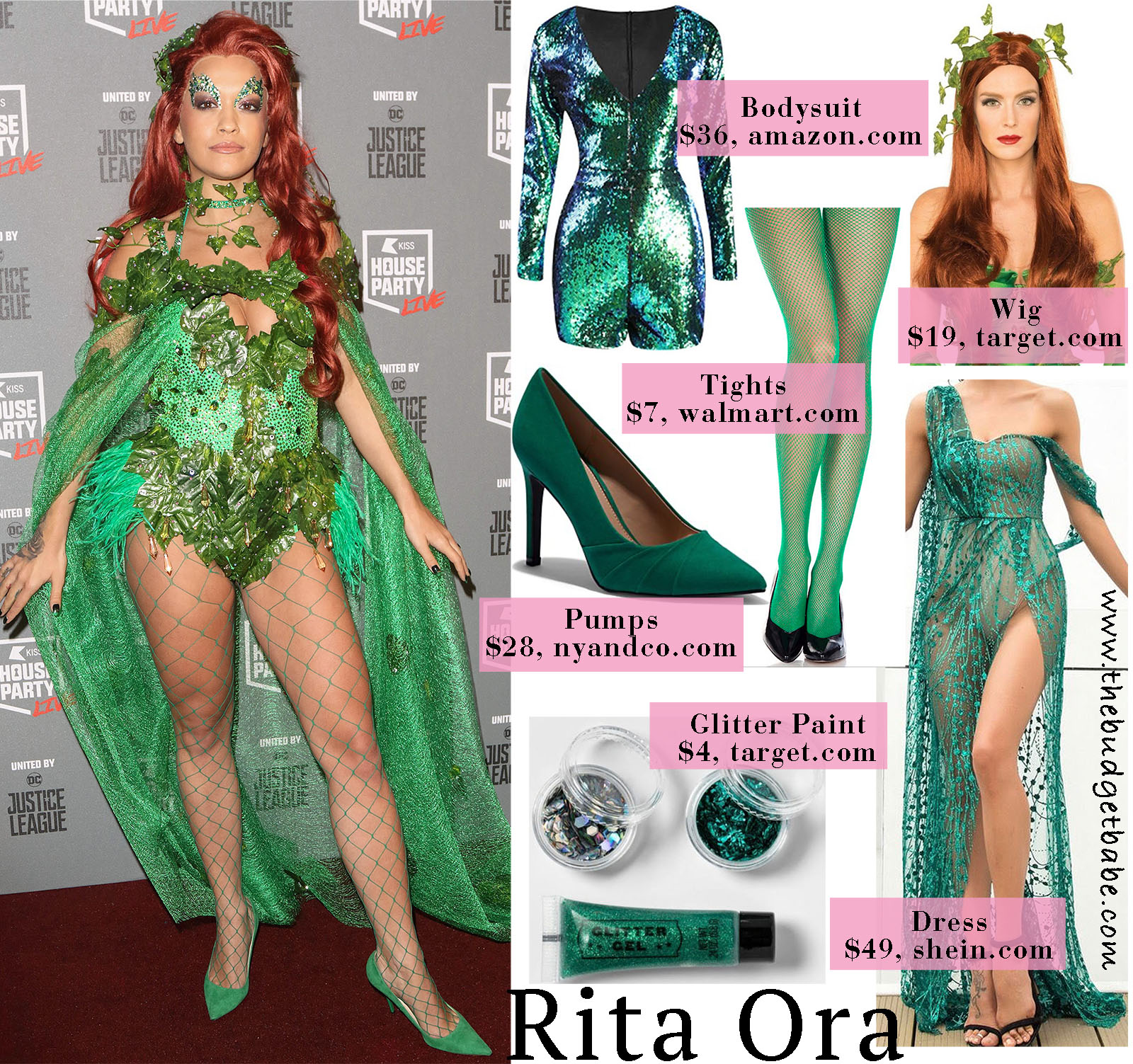 Rita Ora turns heads in a bright green costume!