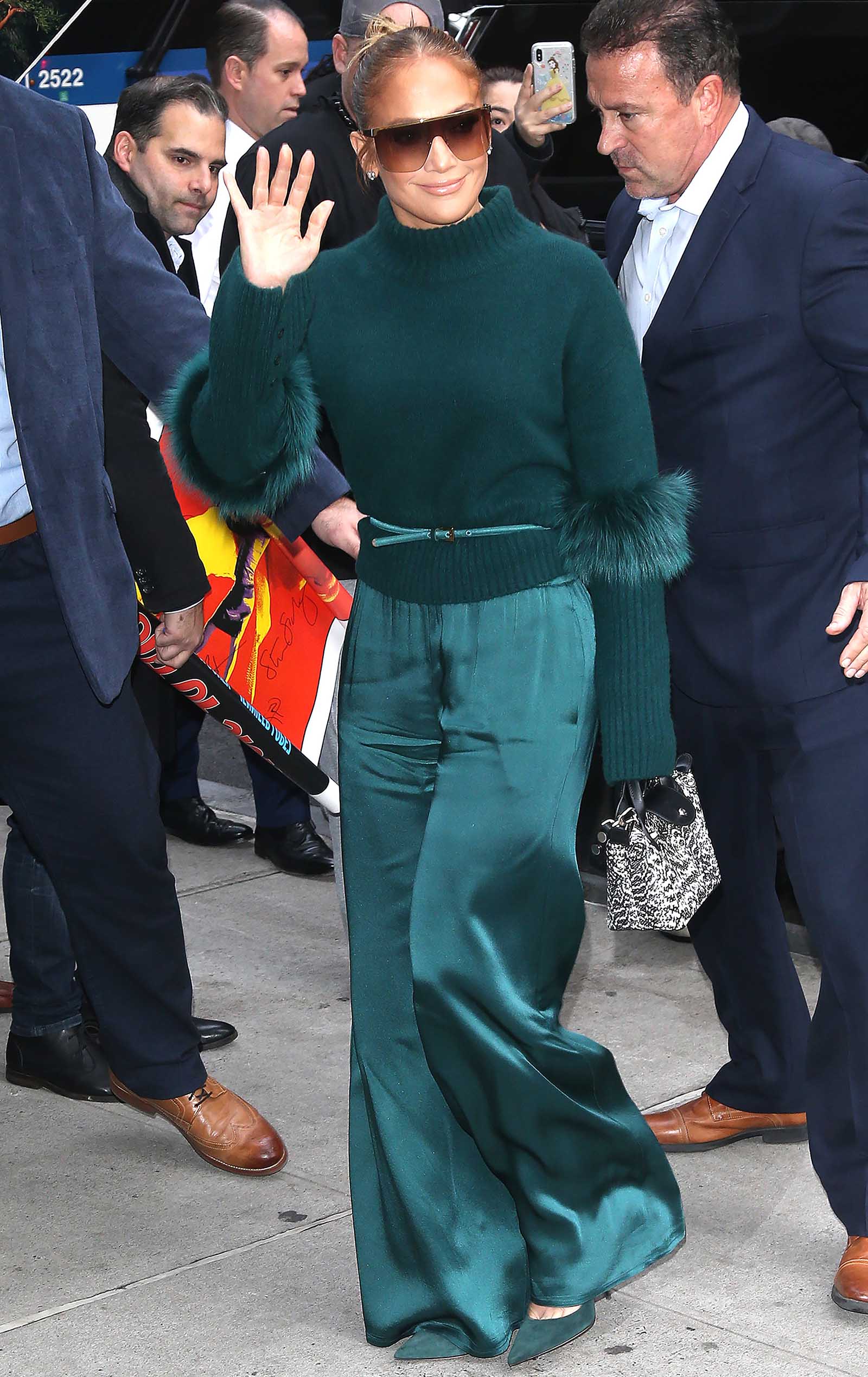 J Lo looks perfect in all green!