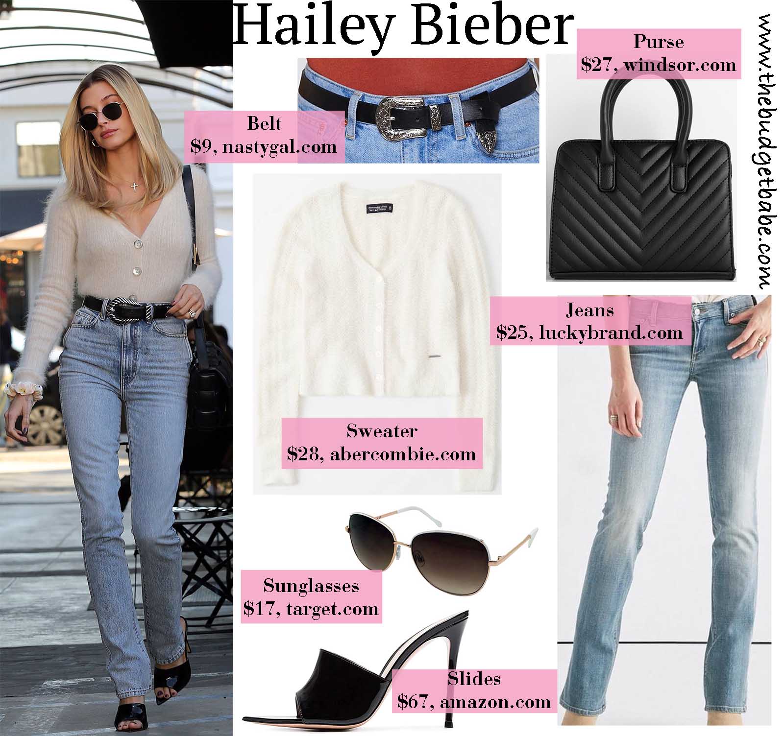 Hailey Bieber works an eyelash sweater and jeans beautifully!
