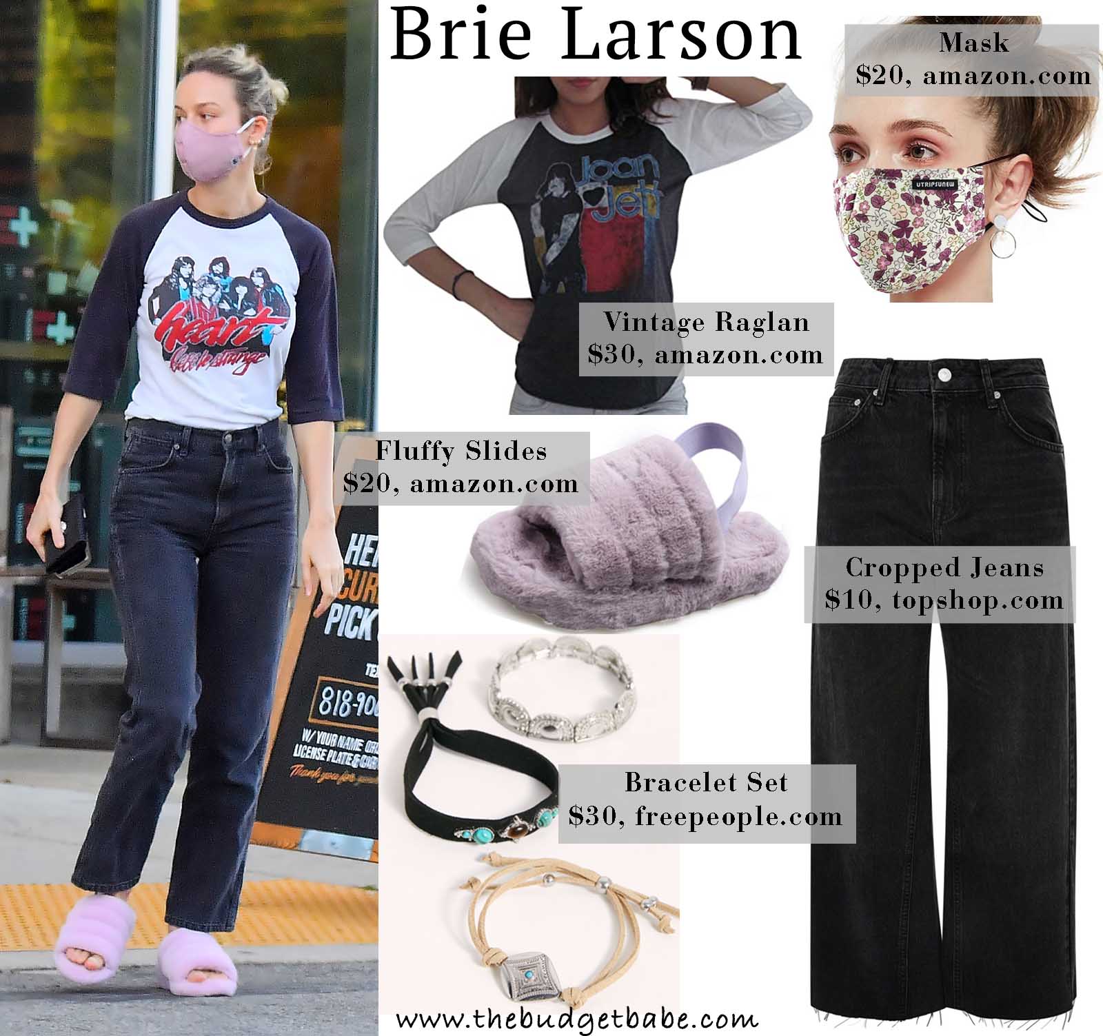 Brie Larson rocks a band tee and jeans.