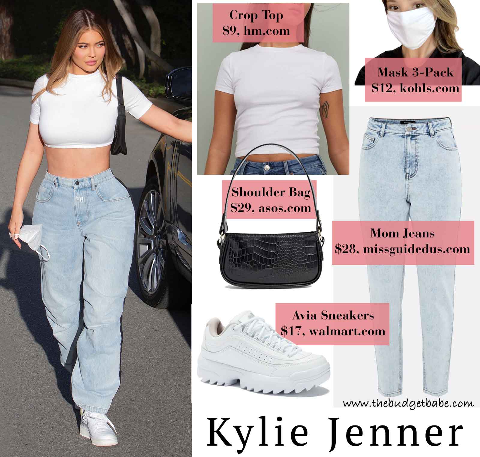 Kylie Jenner's mom jeans and Nike Air Force 1 look for less