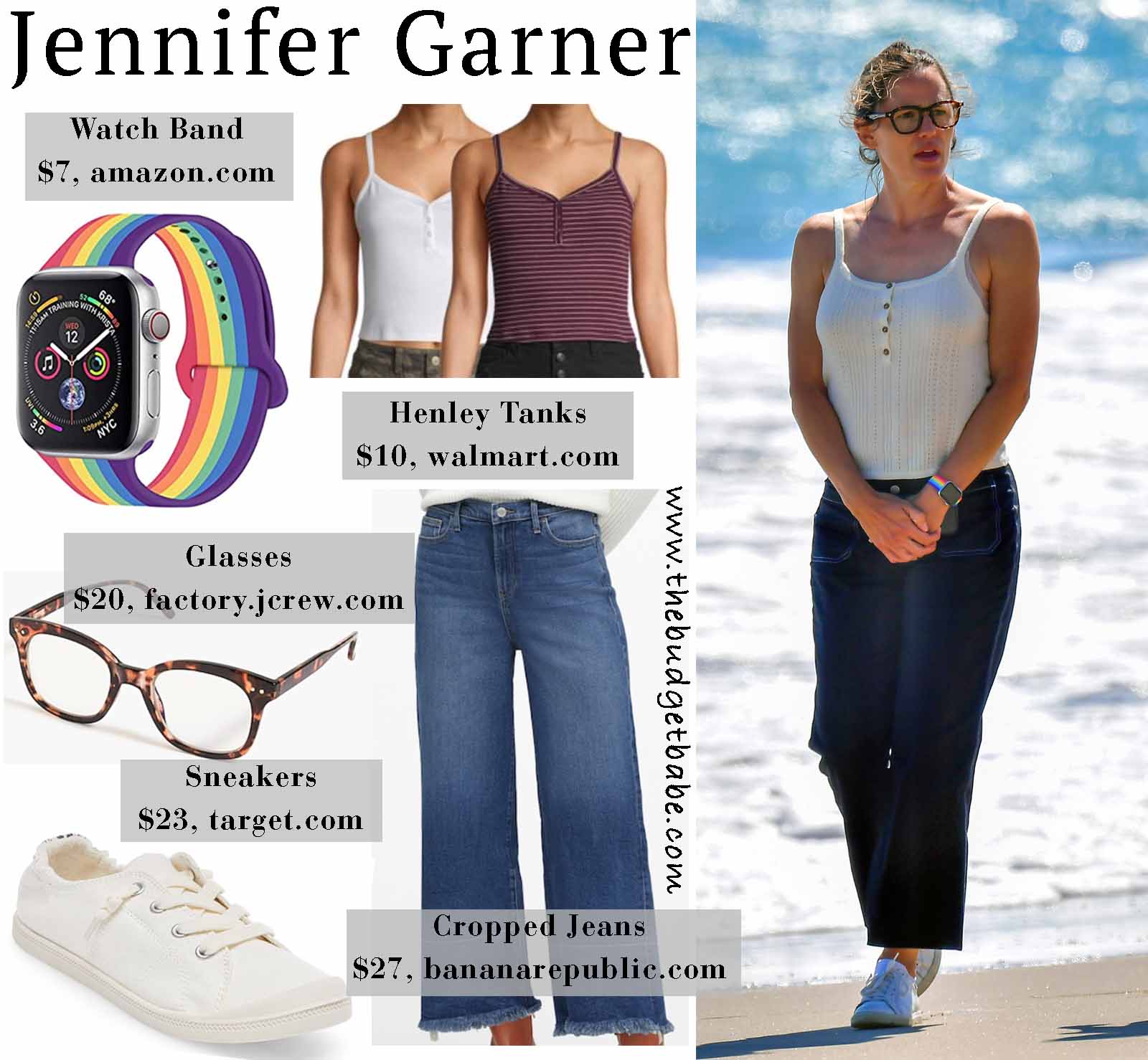 Jenner Garner hits the beach in summer staples!