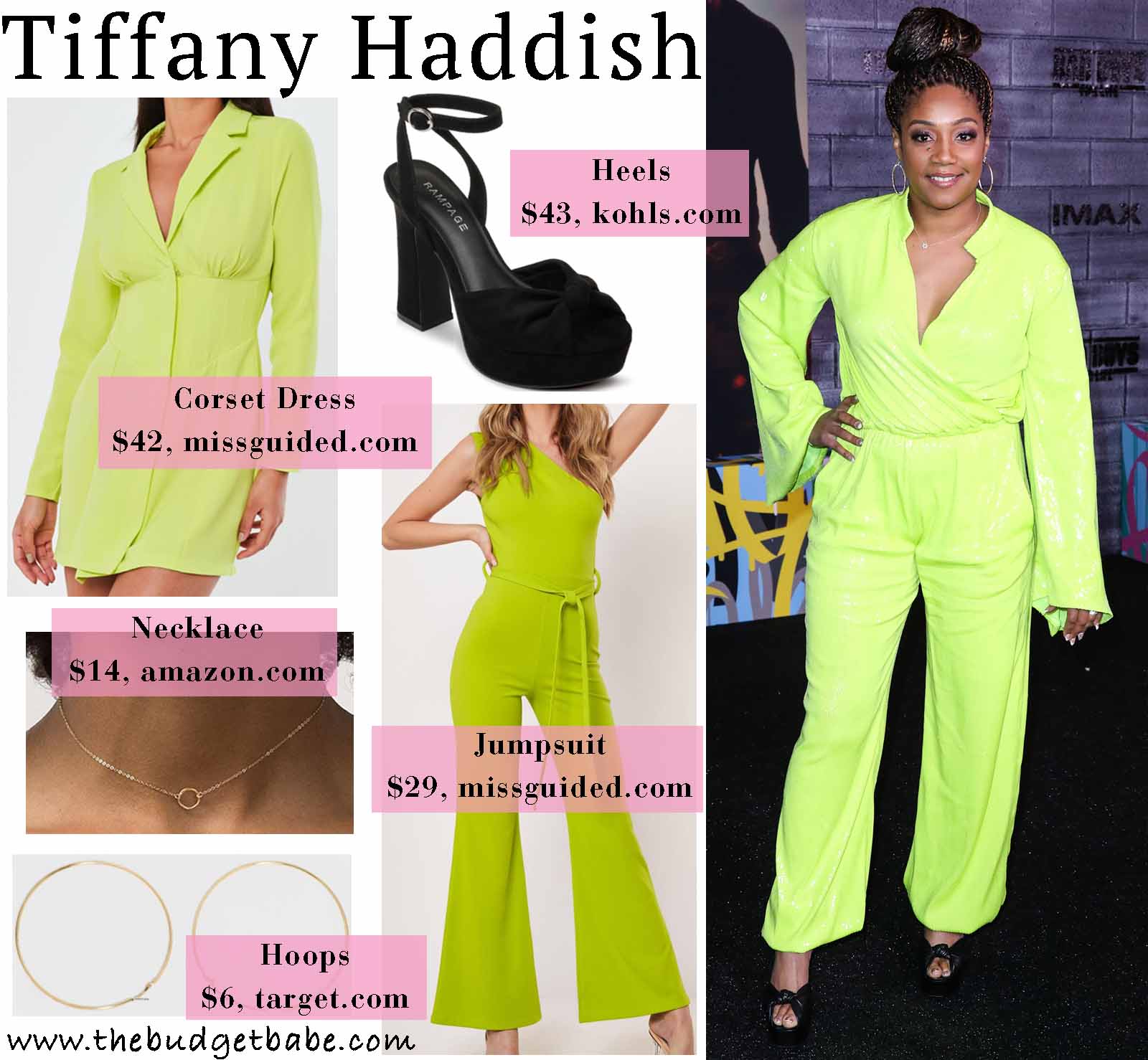 Tiffany Haddish glows in a neon jumpsuit!