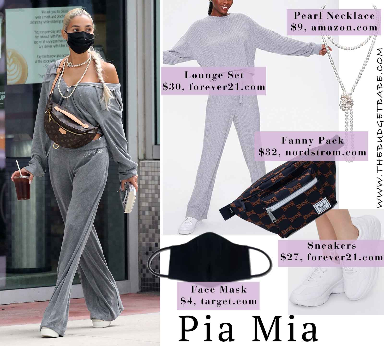 Pia Mia loungewear set and platform sneakers