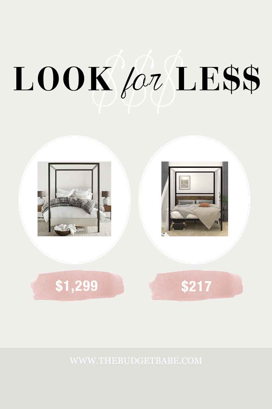 Pottery Barn canopy bed look for less