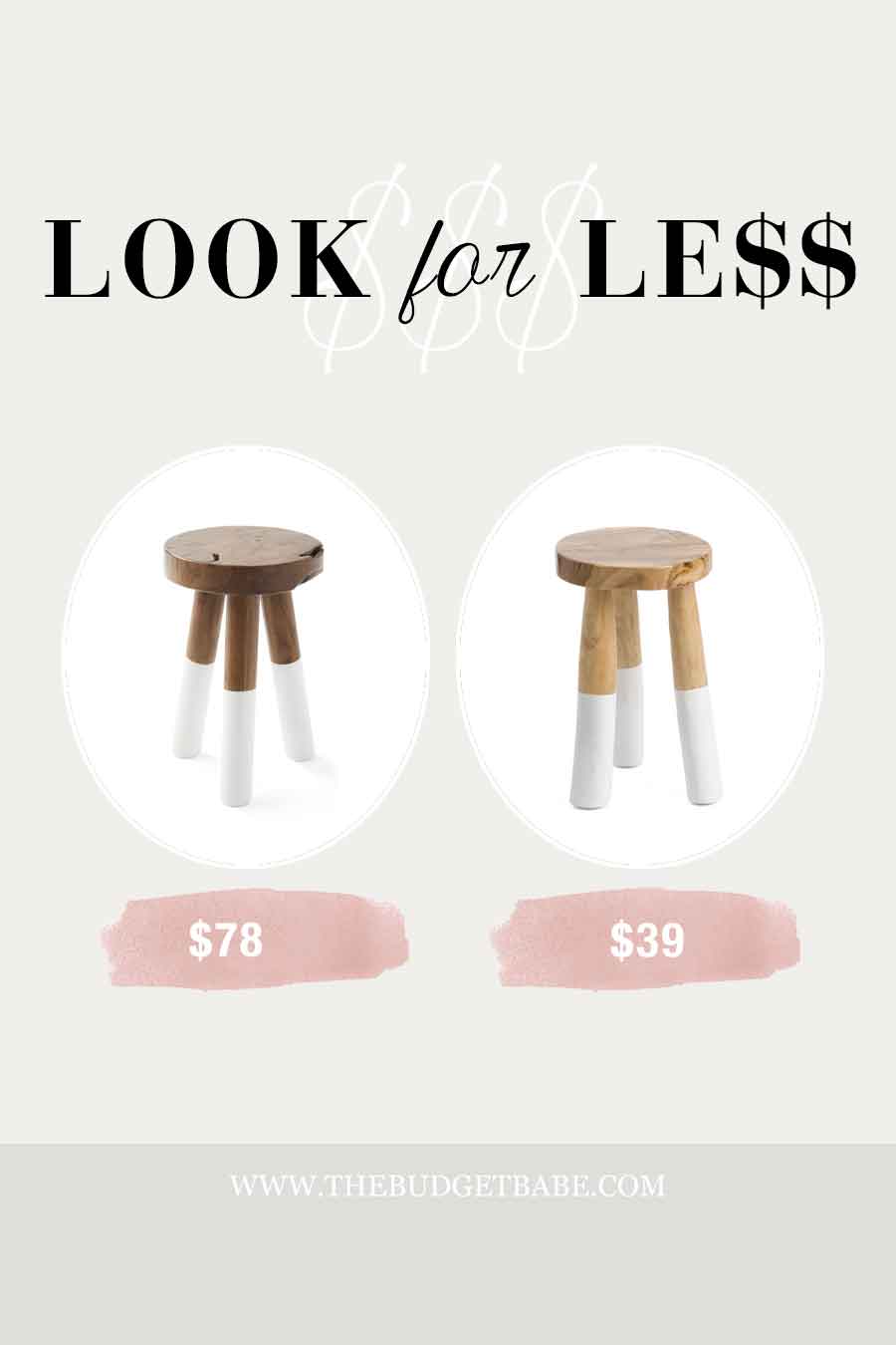 Serena & Lily dip dyed stool look for less at TJMaxx!