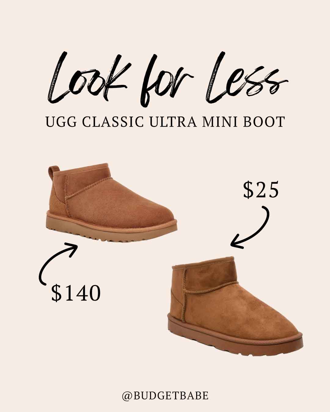 Ugg mini boot look for less at Walmart