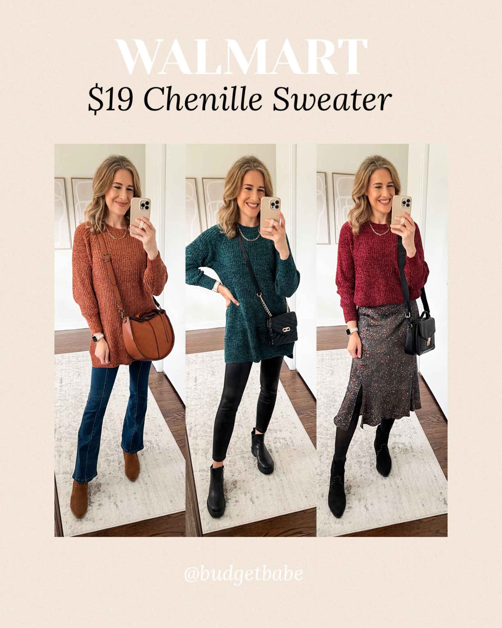 Walmart chenille tunic sweater by Time and Tru