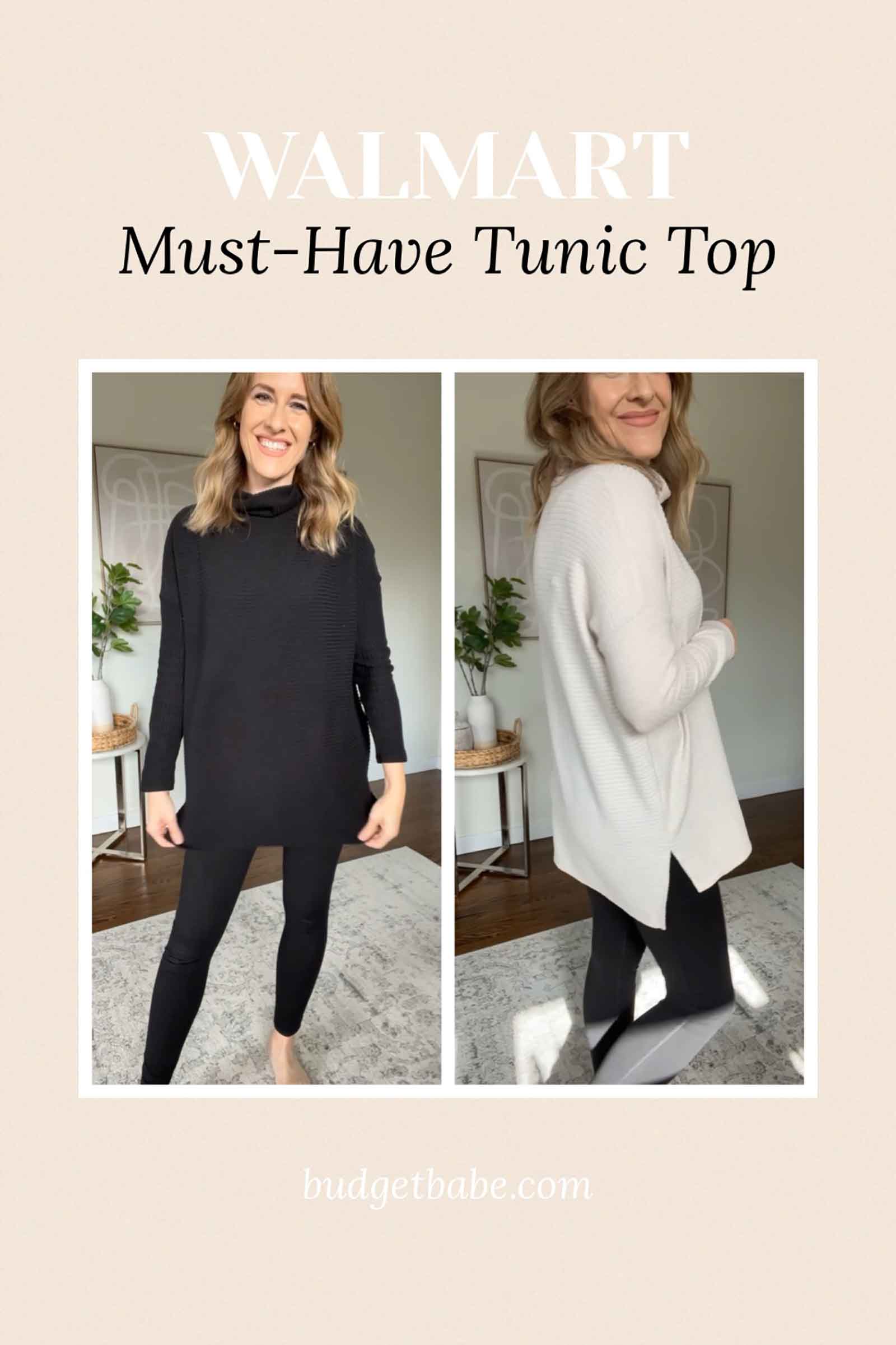 Must have Time and Tru roll neck tunic top at Walmart