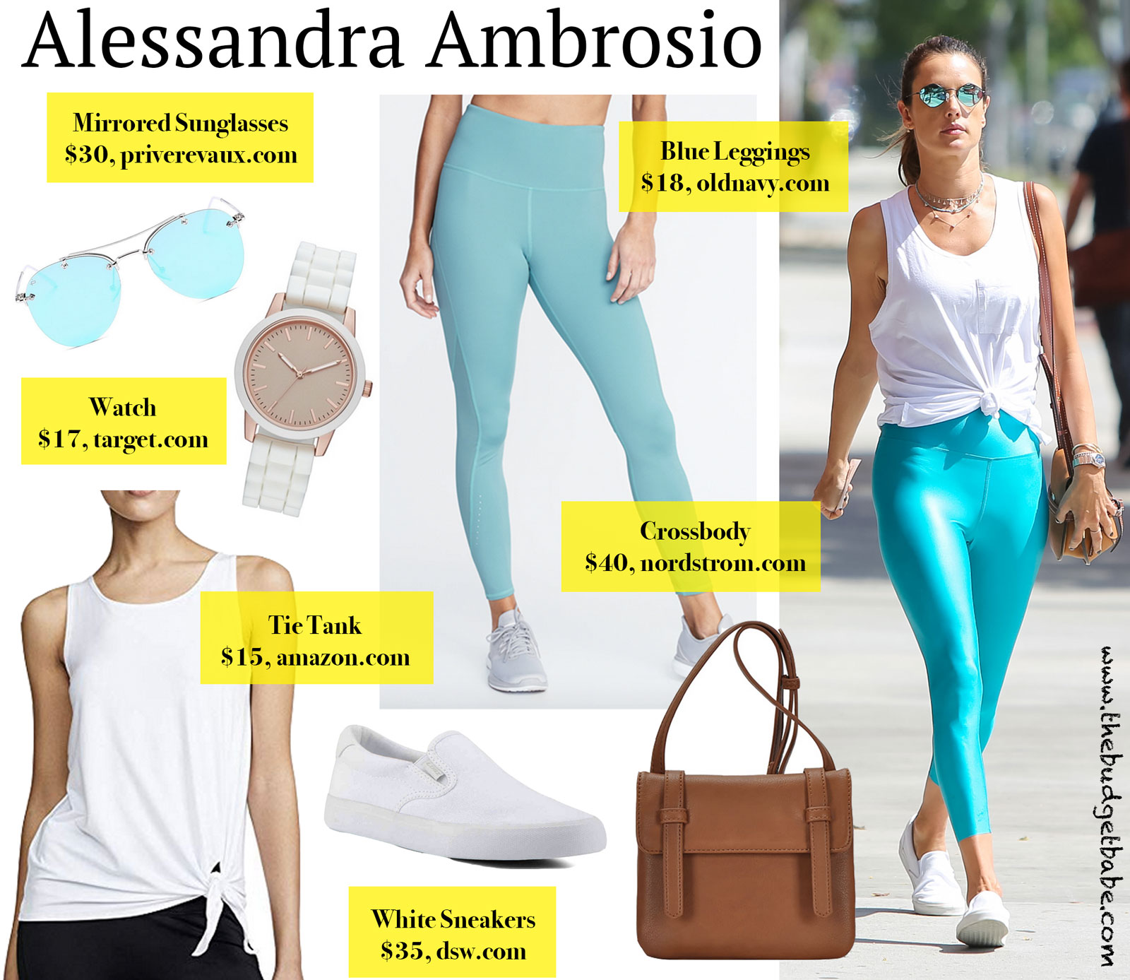 Alessandra Ambrosio Blue Leggings Look for Less