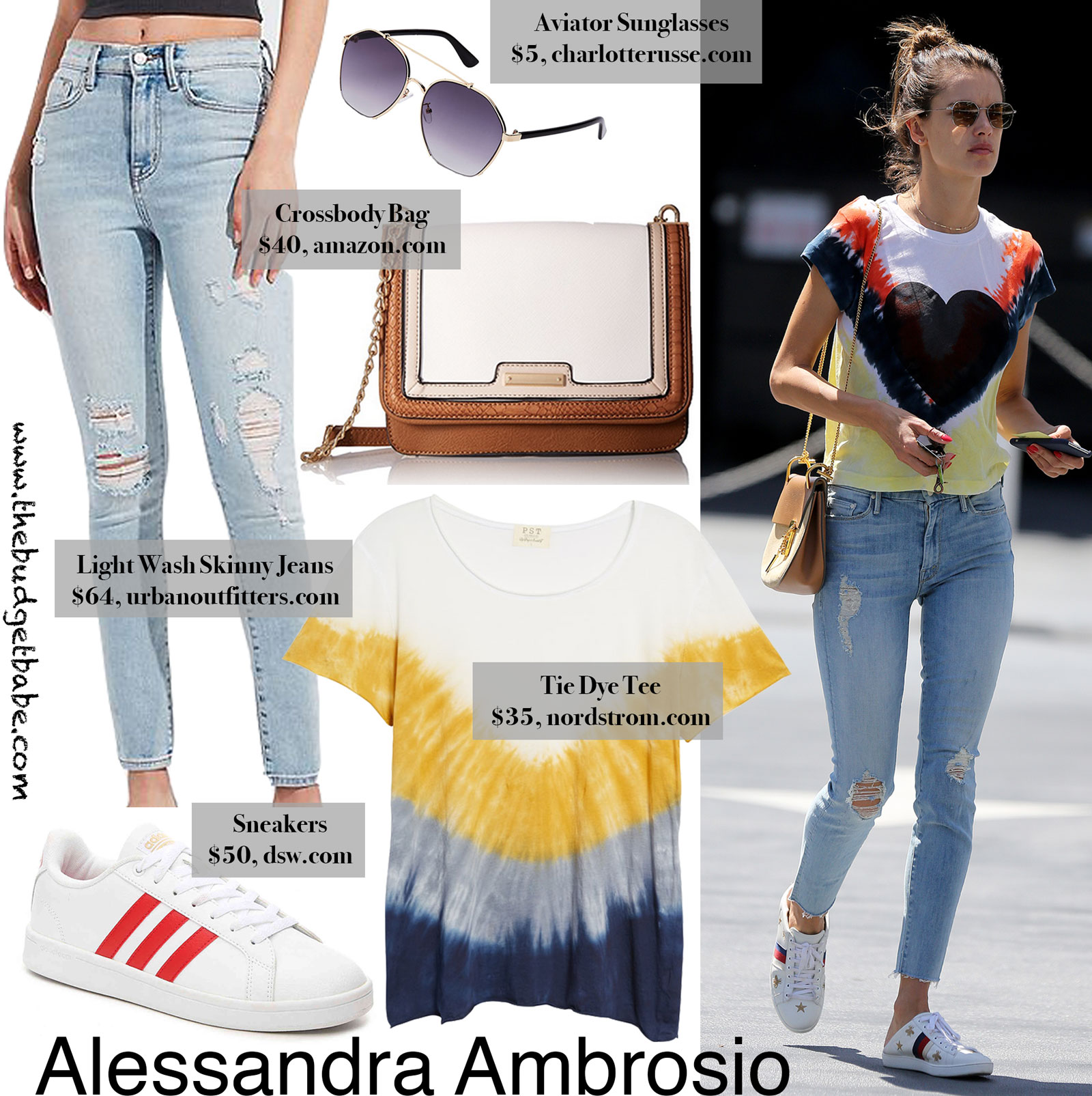 Alessandra Ambrosio Tie Dye Tee Look for Less