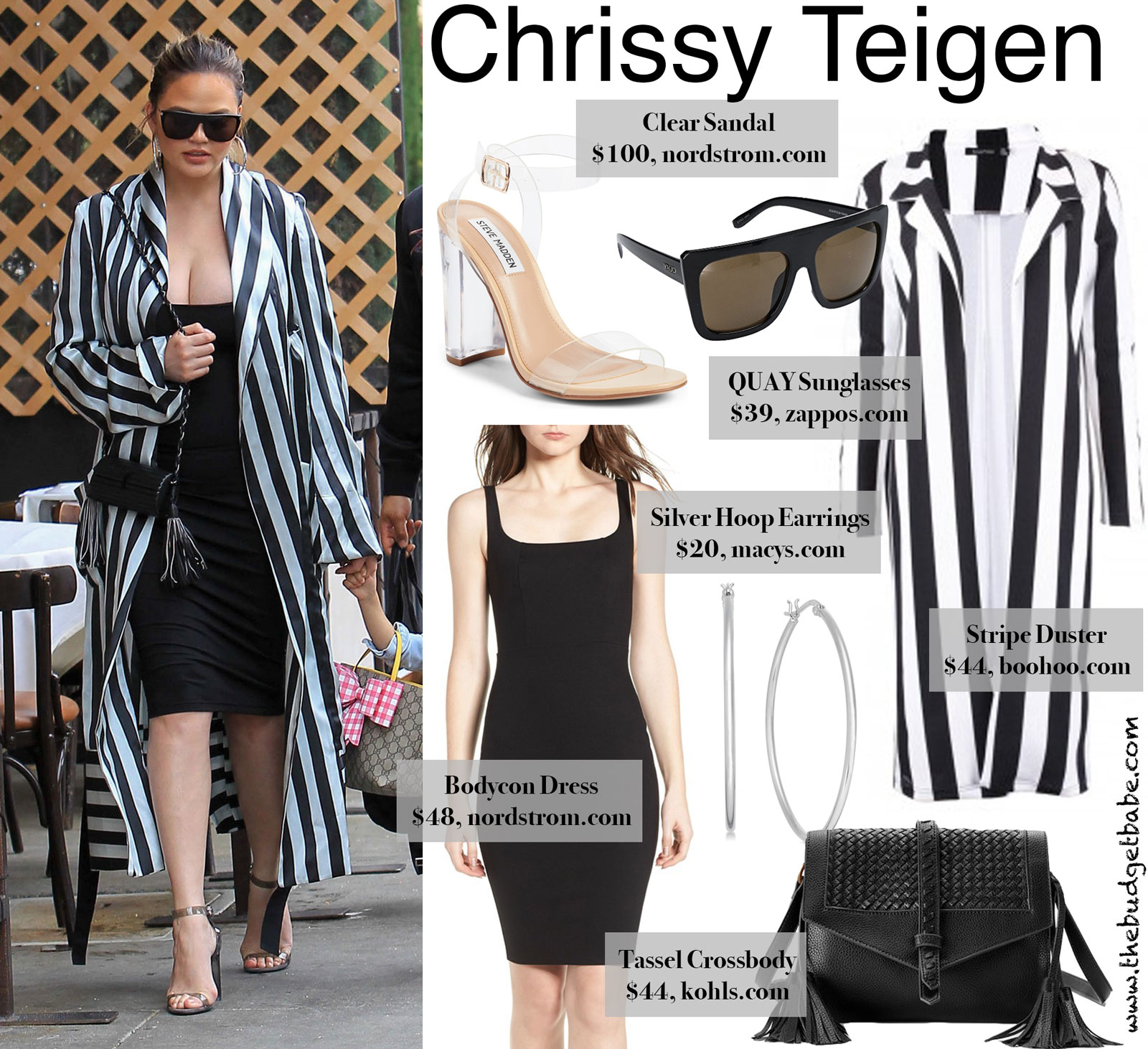 Chrissy Teigen Stripe Duster Look for Less