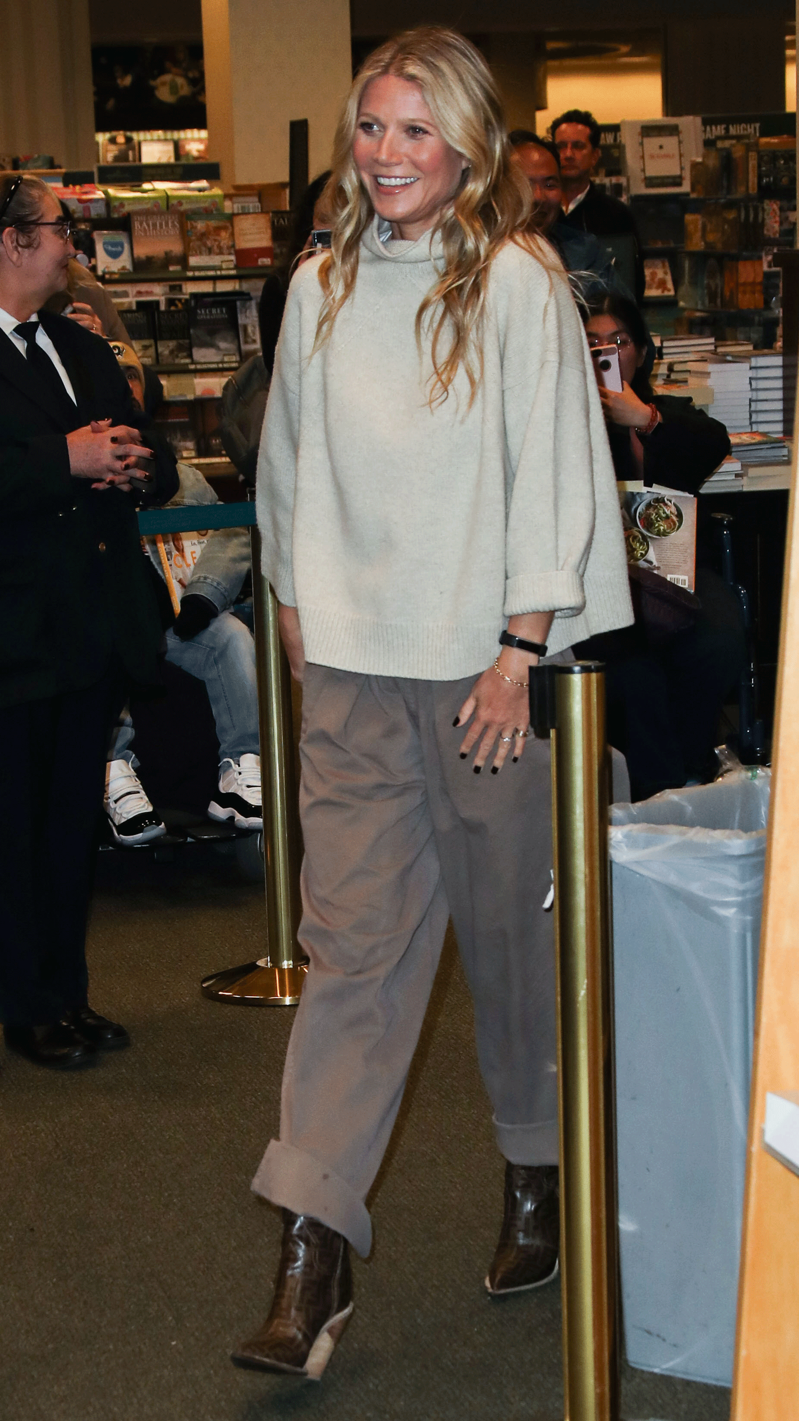 Gwyneth Paltrow Fendi Boots and Wide Leg Pants