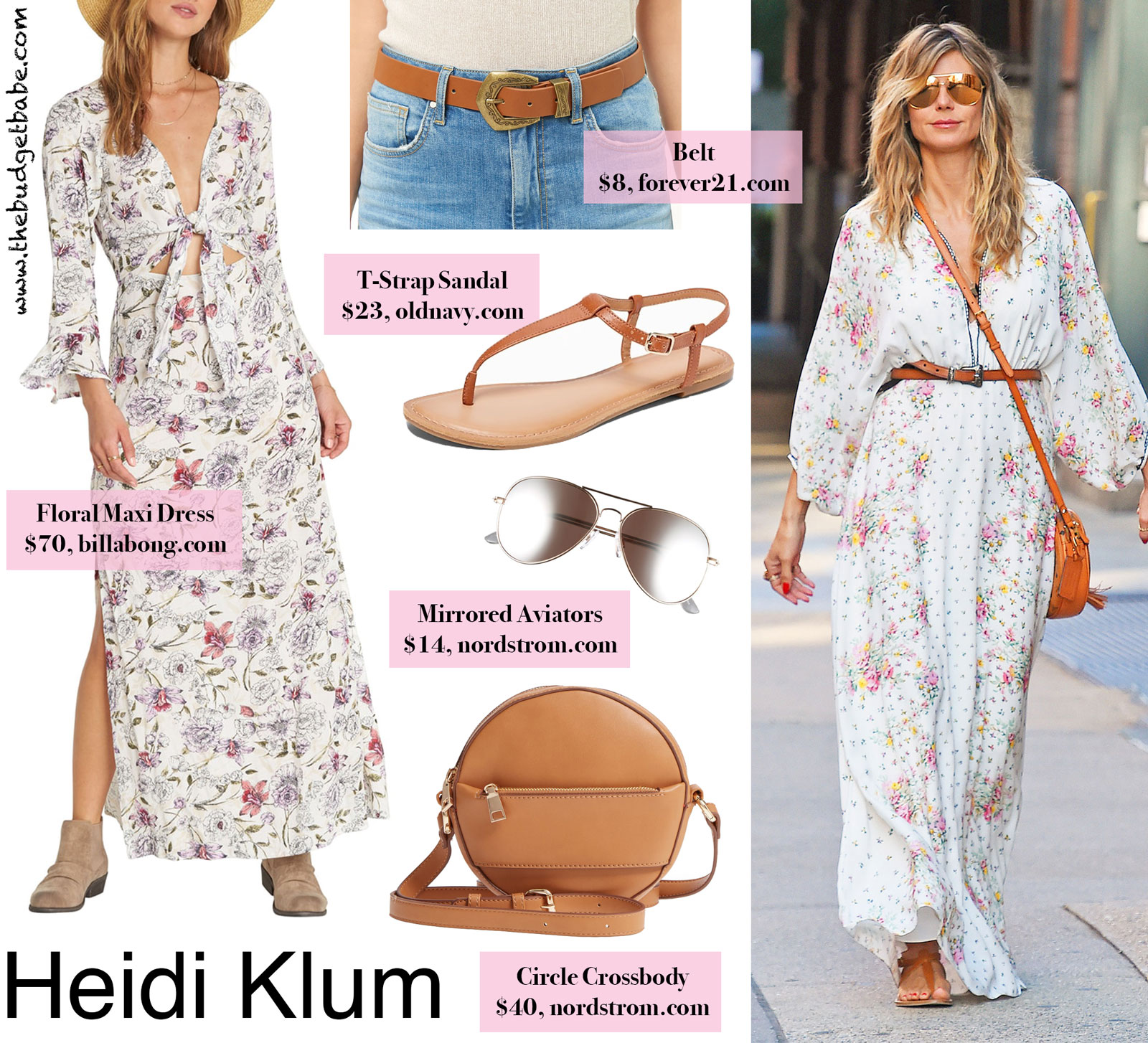 Heidi Klum White Floral Maxi Dress Look for Less