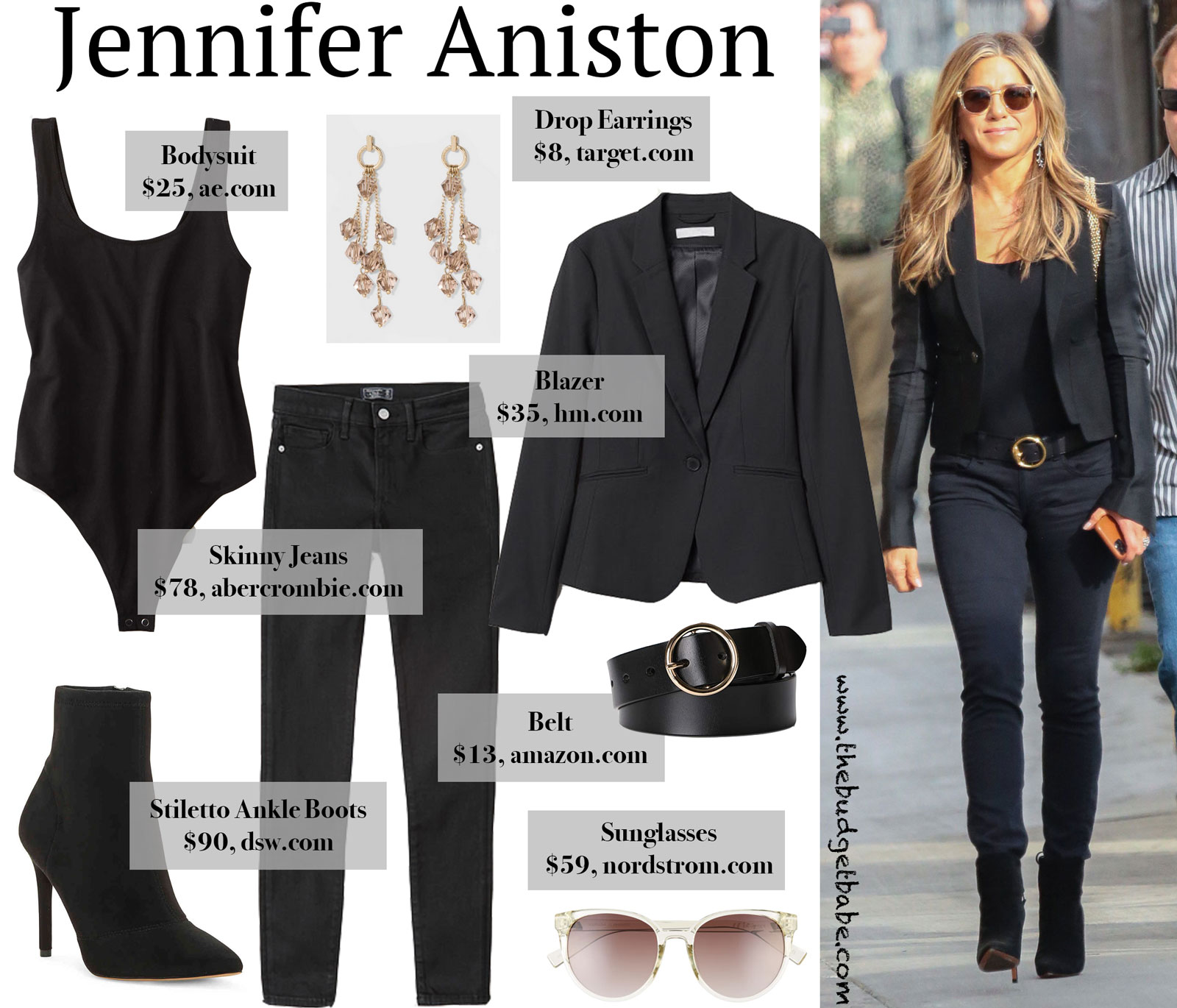 Jennifer Aniston All Black Look for Less