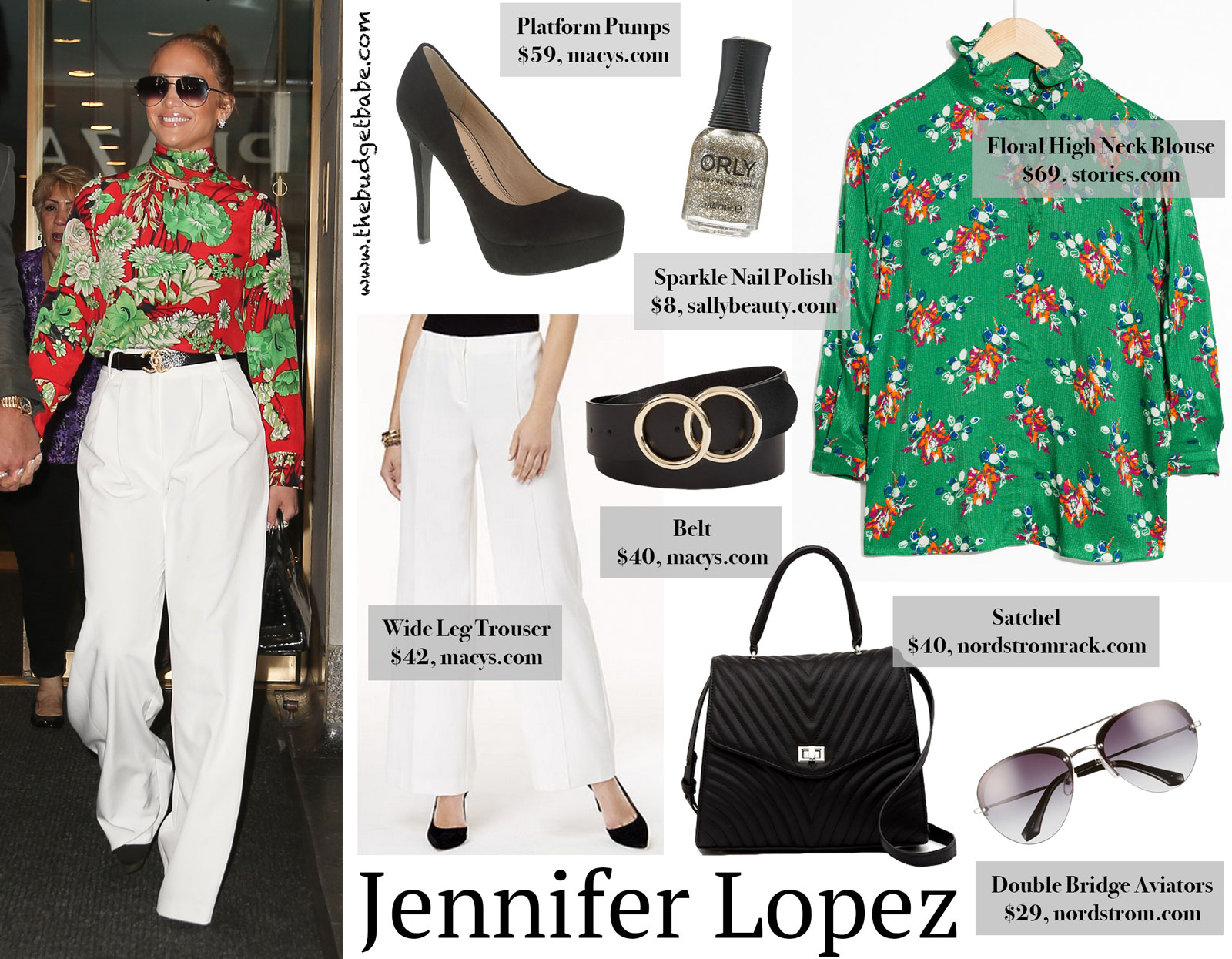 Jennifer Lopez White Trousers Floral Gucci Blouse Look for Less