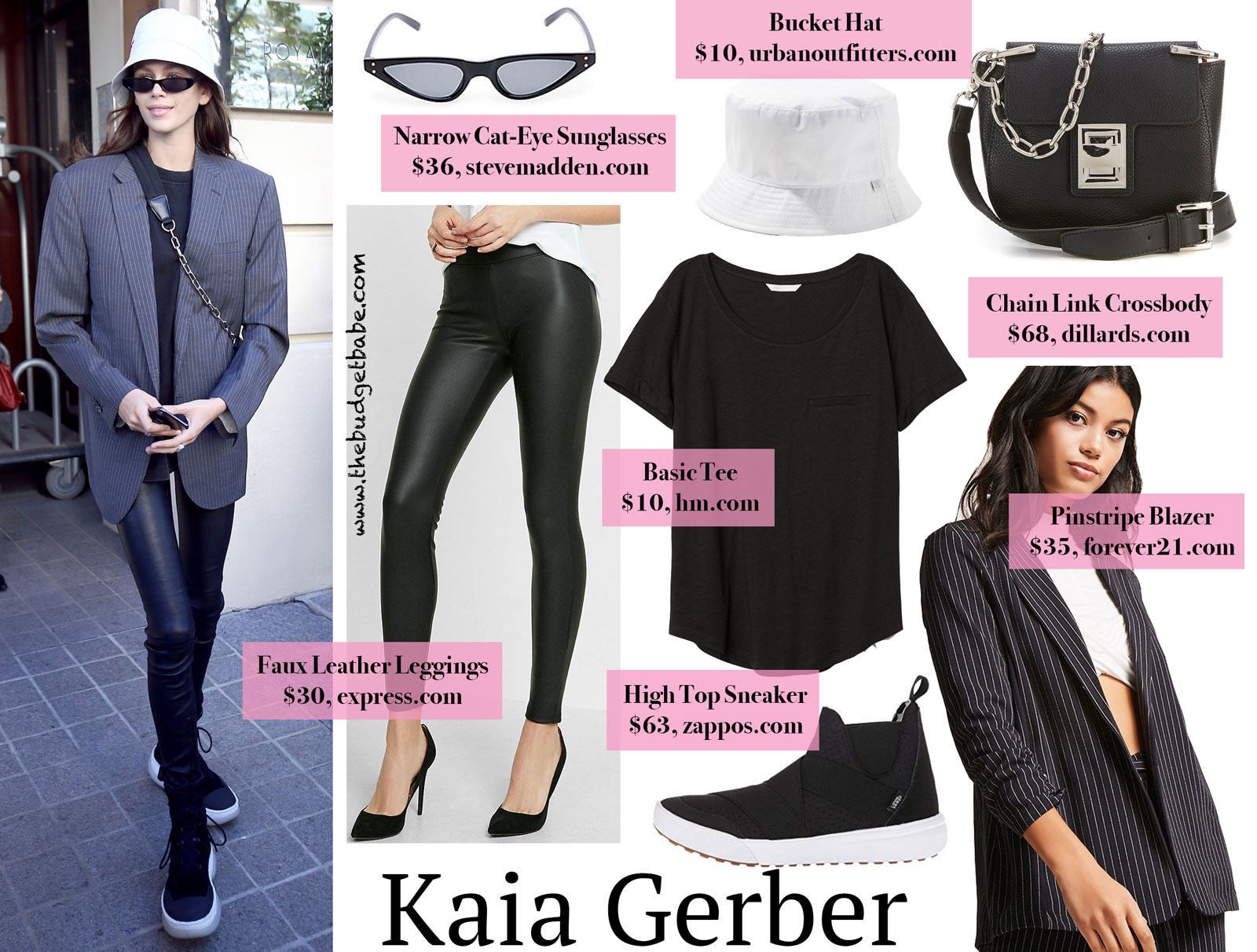 Kaia Gerber Pinstripe Blazer Look for Less