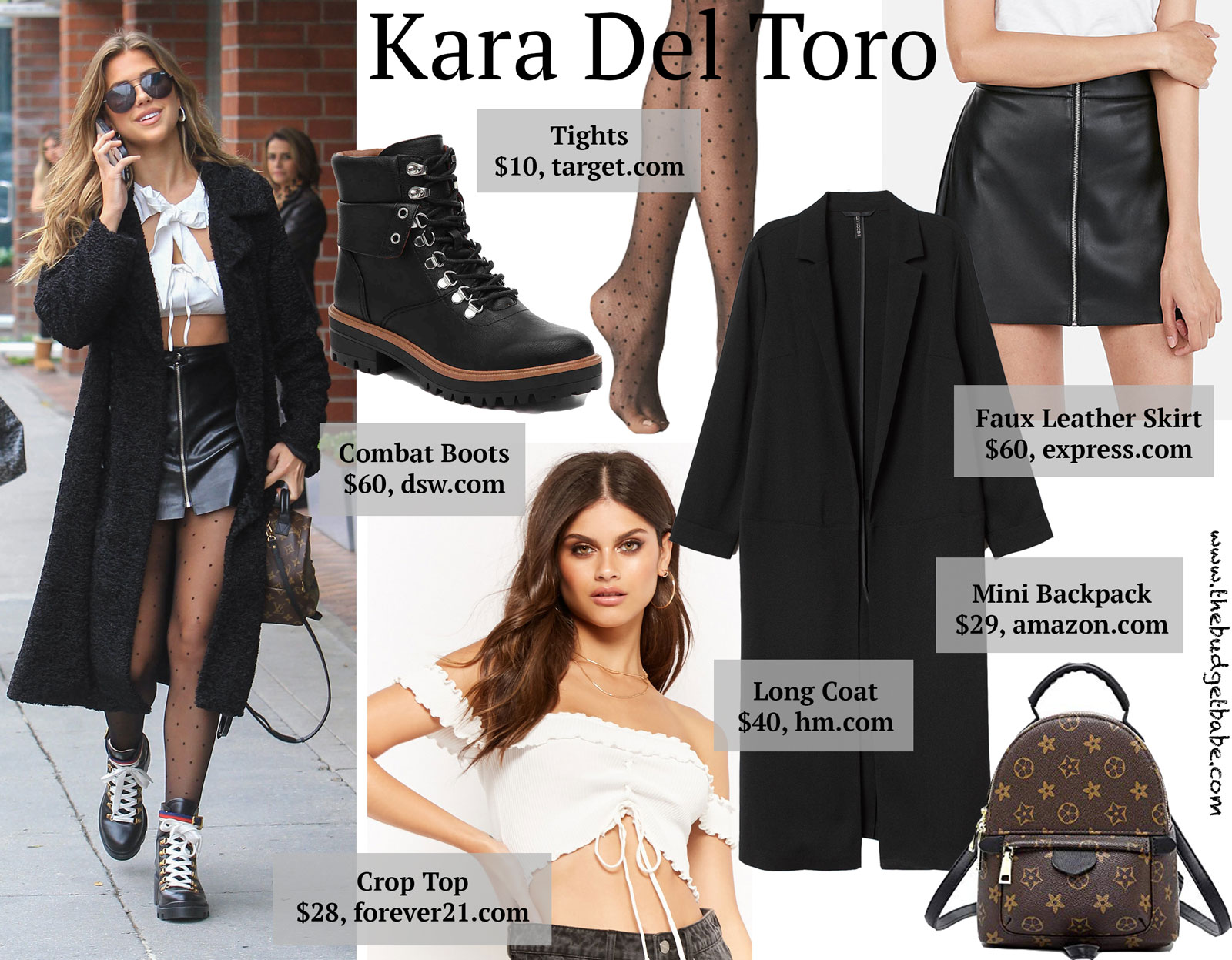 Kara Del Toro Gucci Boots and White Crop Top Look for Less