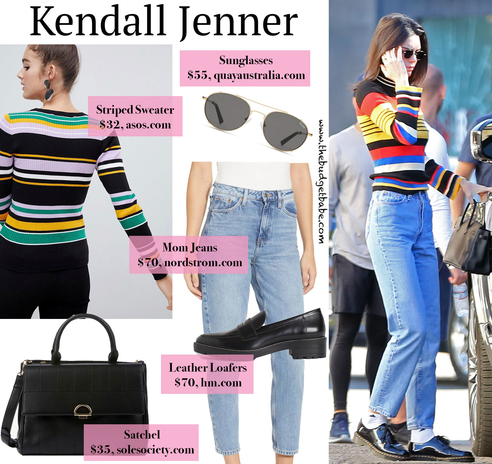 Kendall Jenner Striped Sweater and Loafers Look for Less