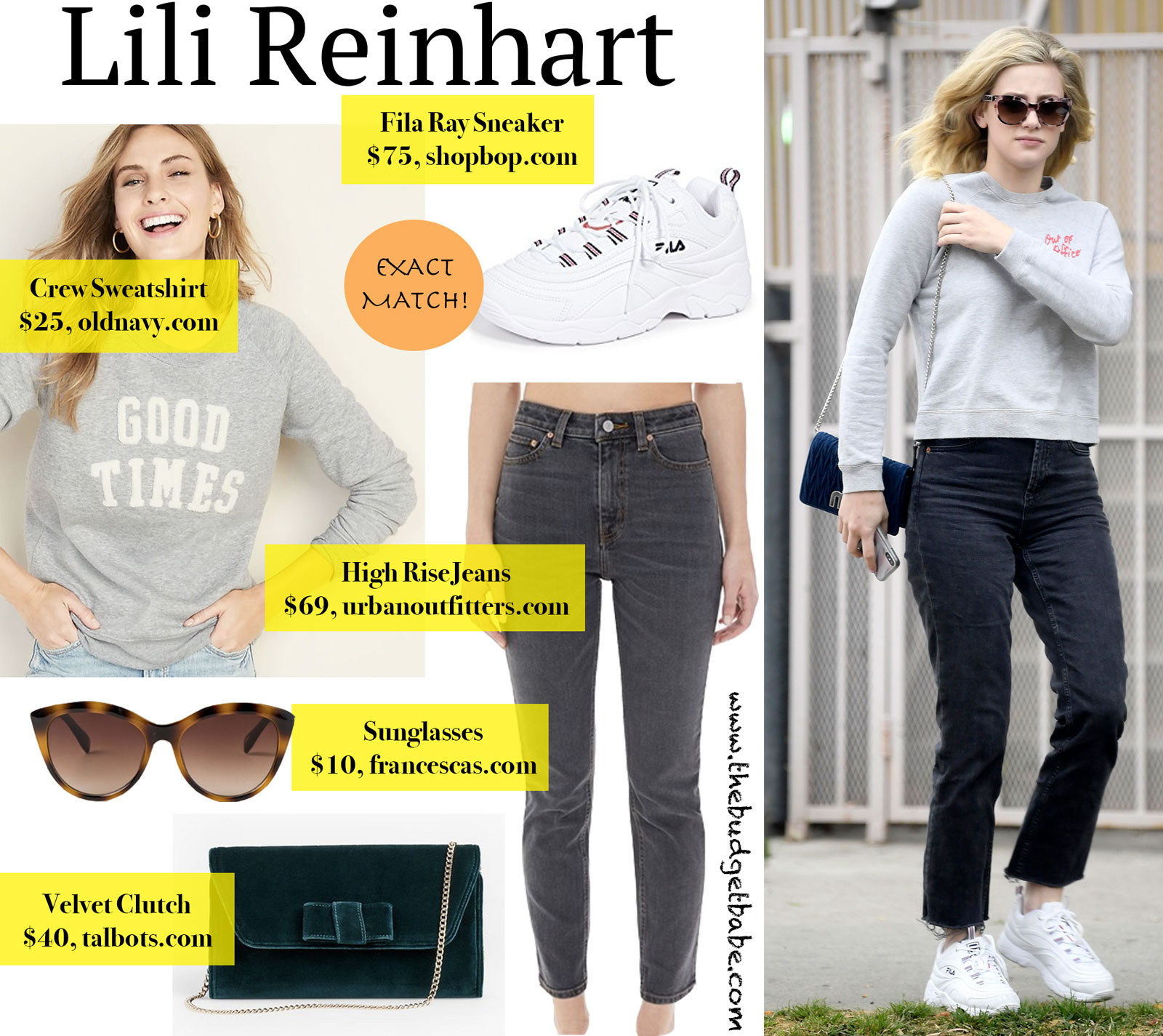 Lili Reinhart Grey Sweatshirt Look for Less