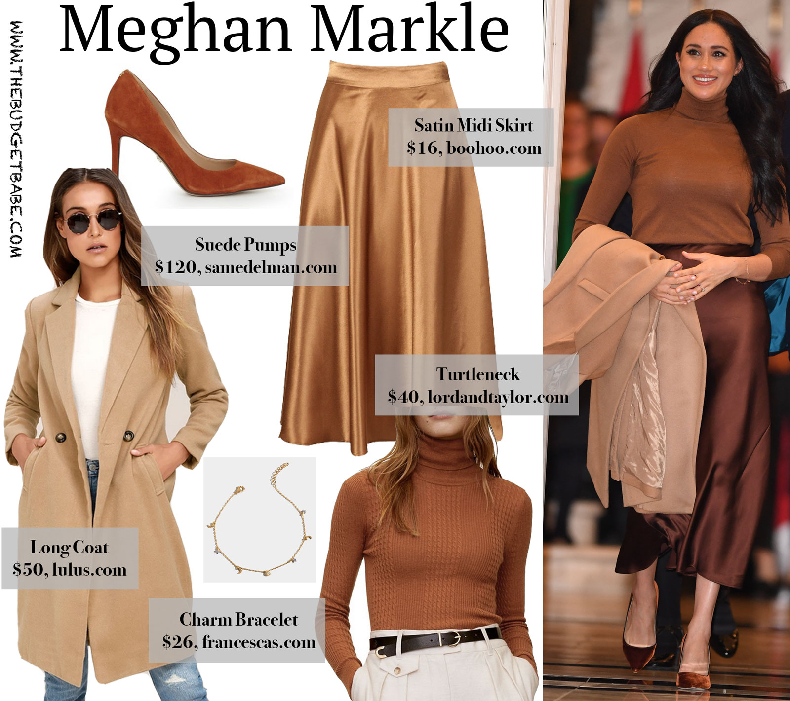 Meghan Markle Satin Skirt and Jimmy Choos Look for Less