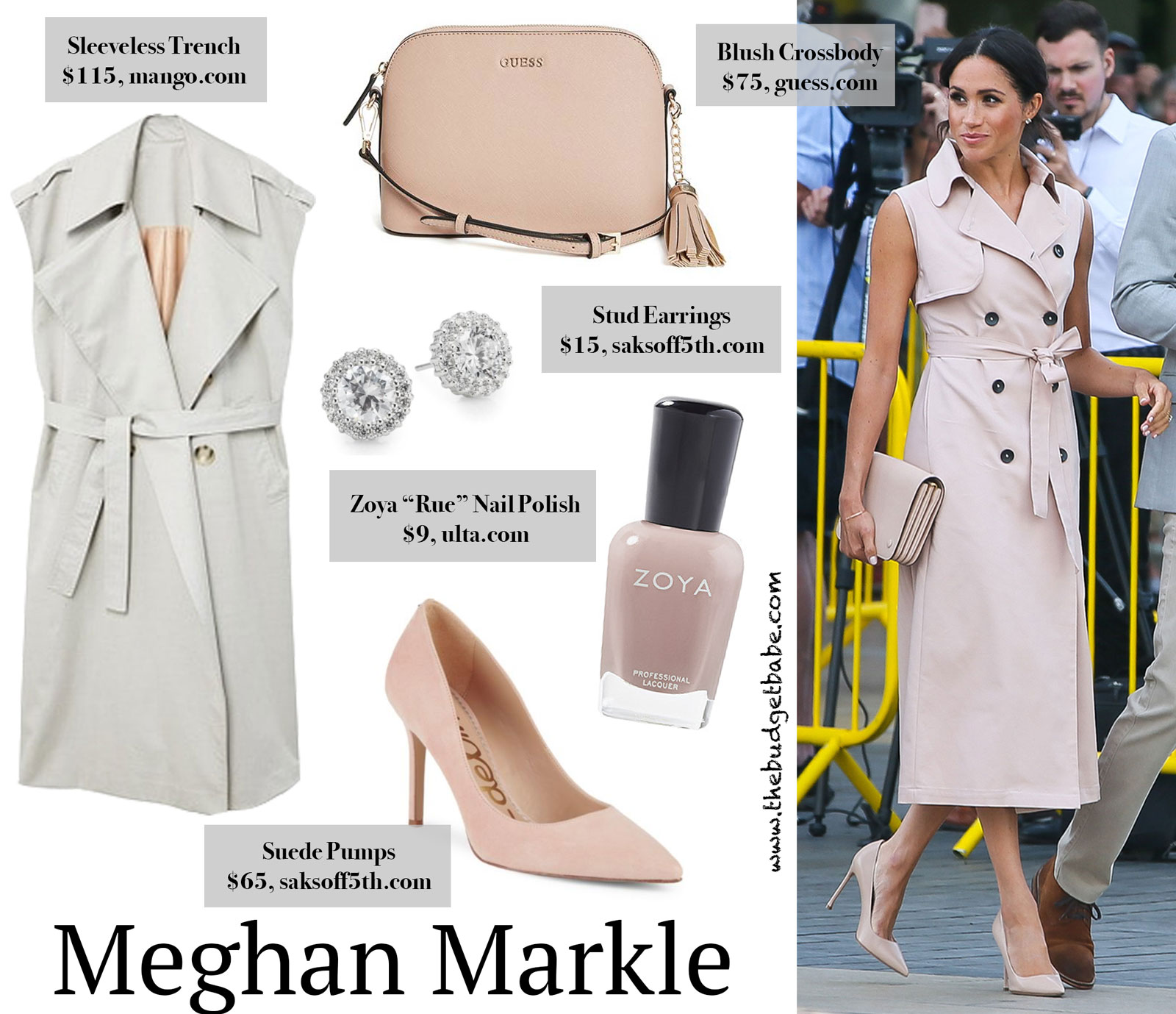 Meghan Markle's Sleeveless Trench Dress Look for Less